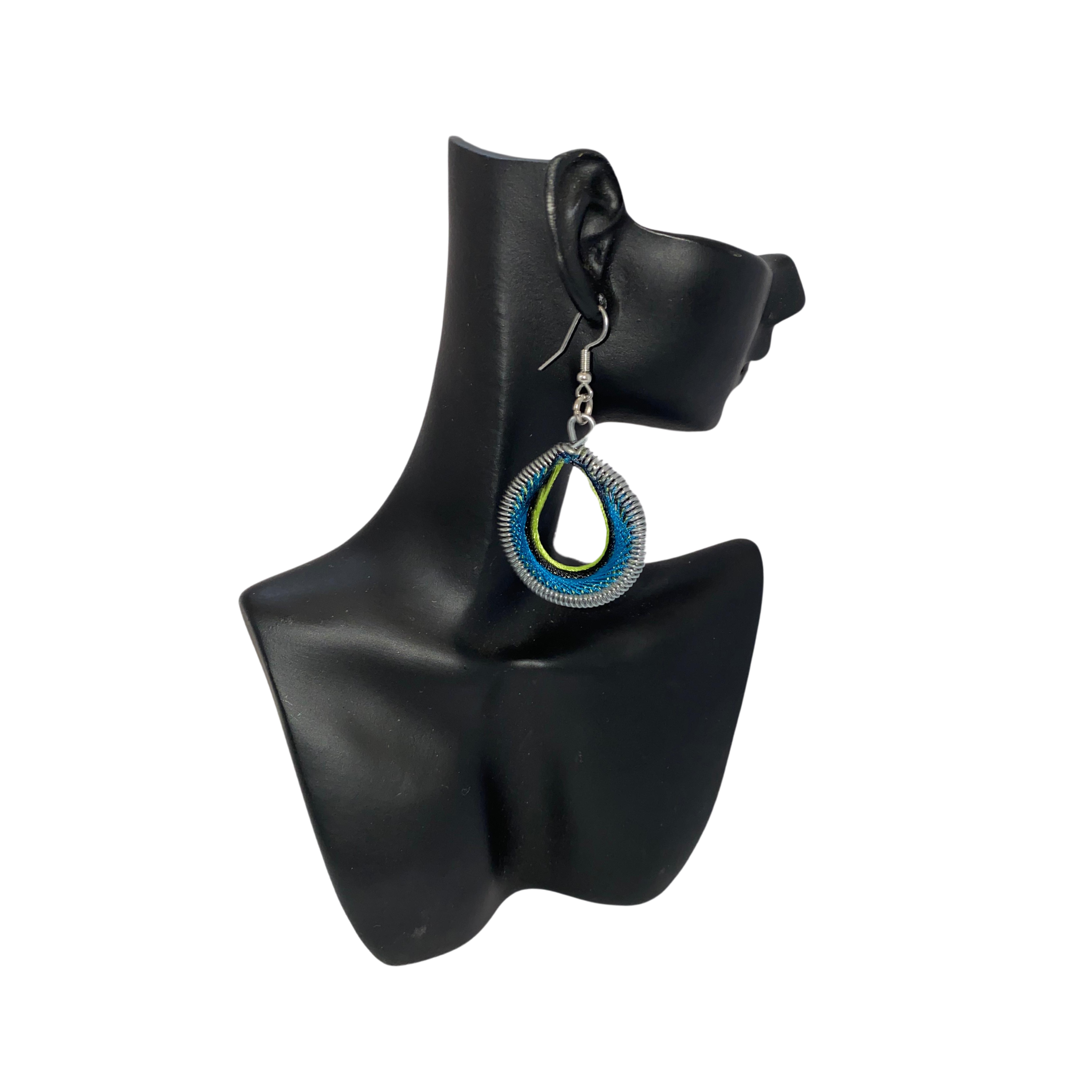 Medium African Woven Cotton Earrings