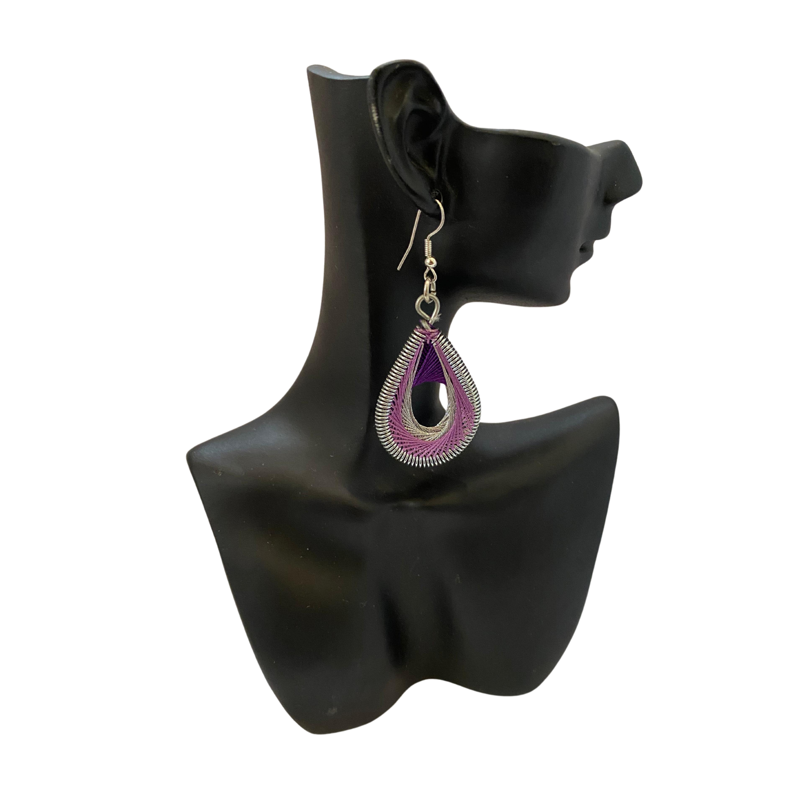 Medium African Woven Cotton Earrings