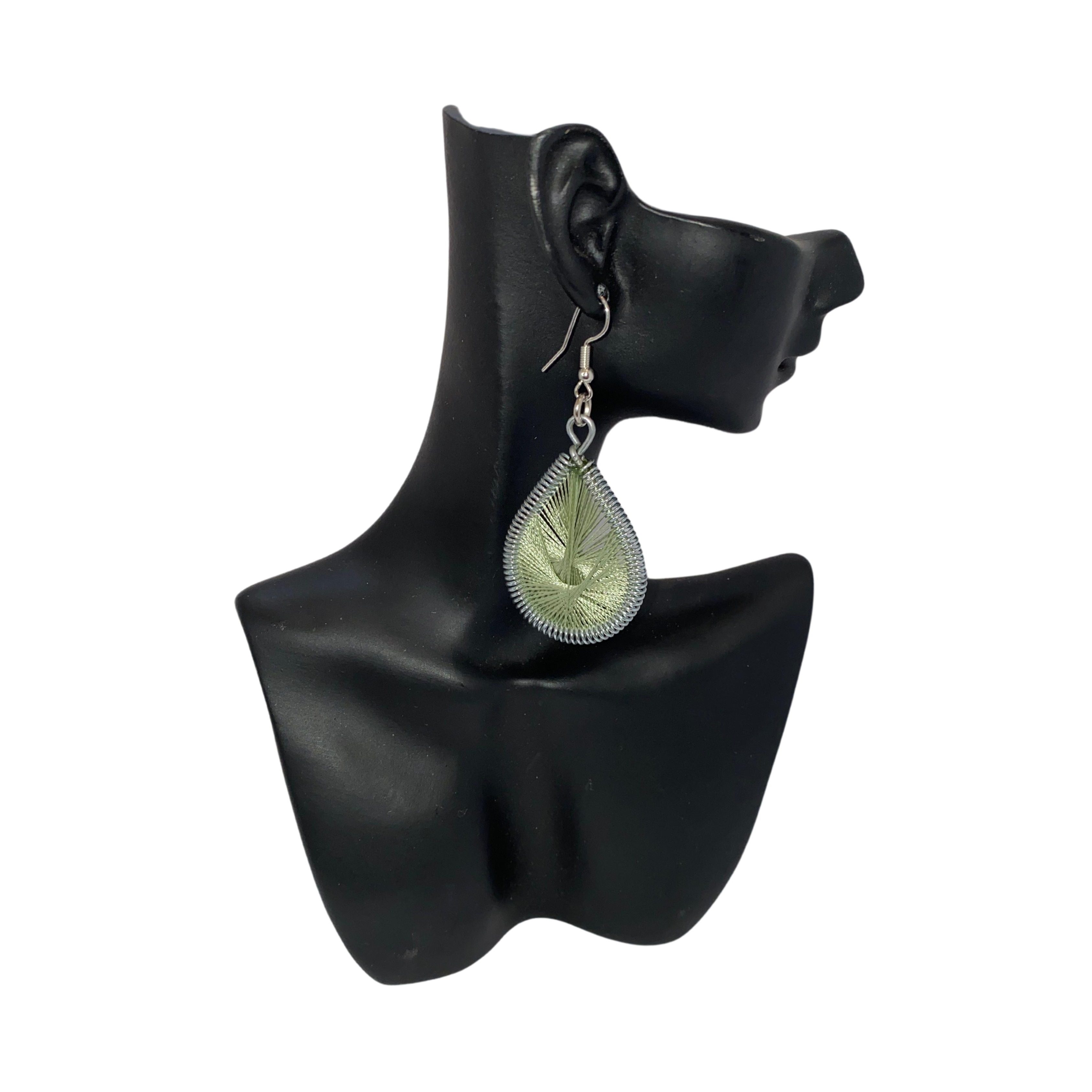 Medium African Woven Cotton Earrings
