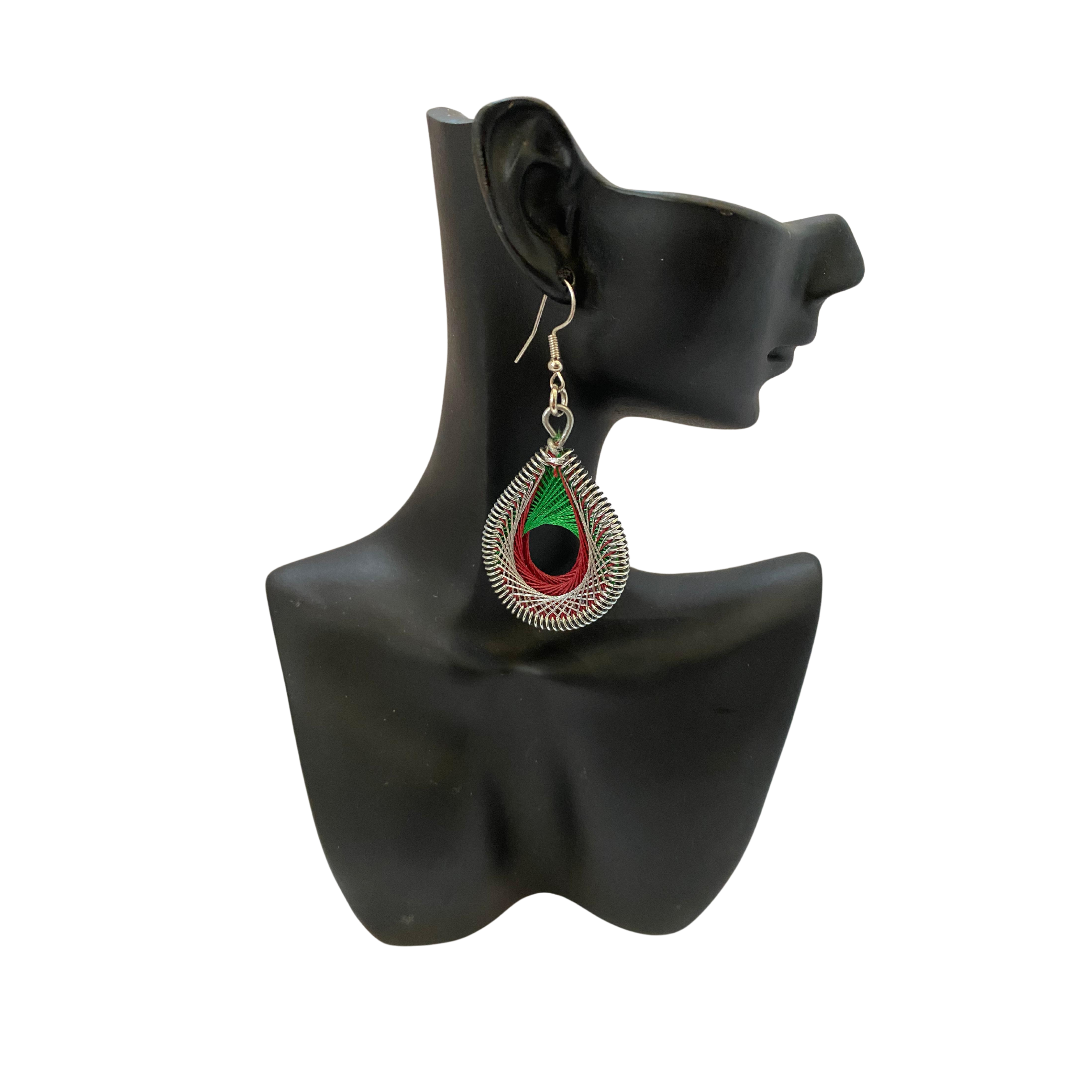 Medium African Woven Cotton Earrings
