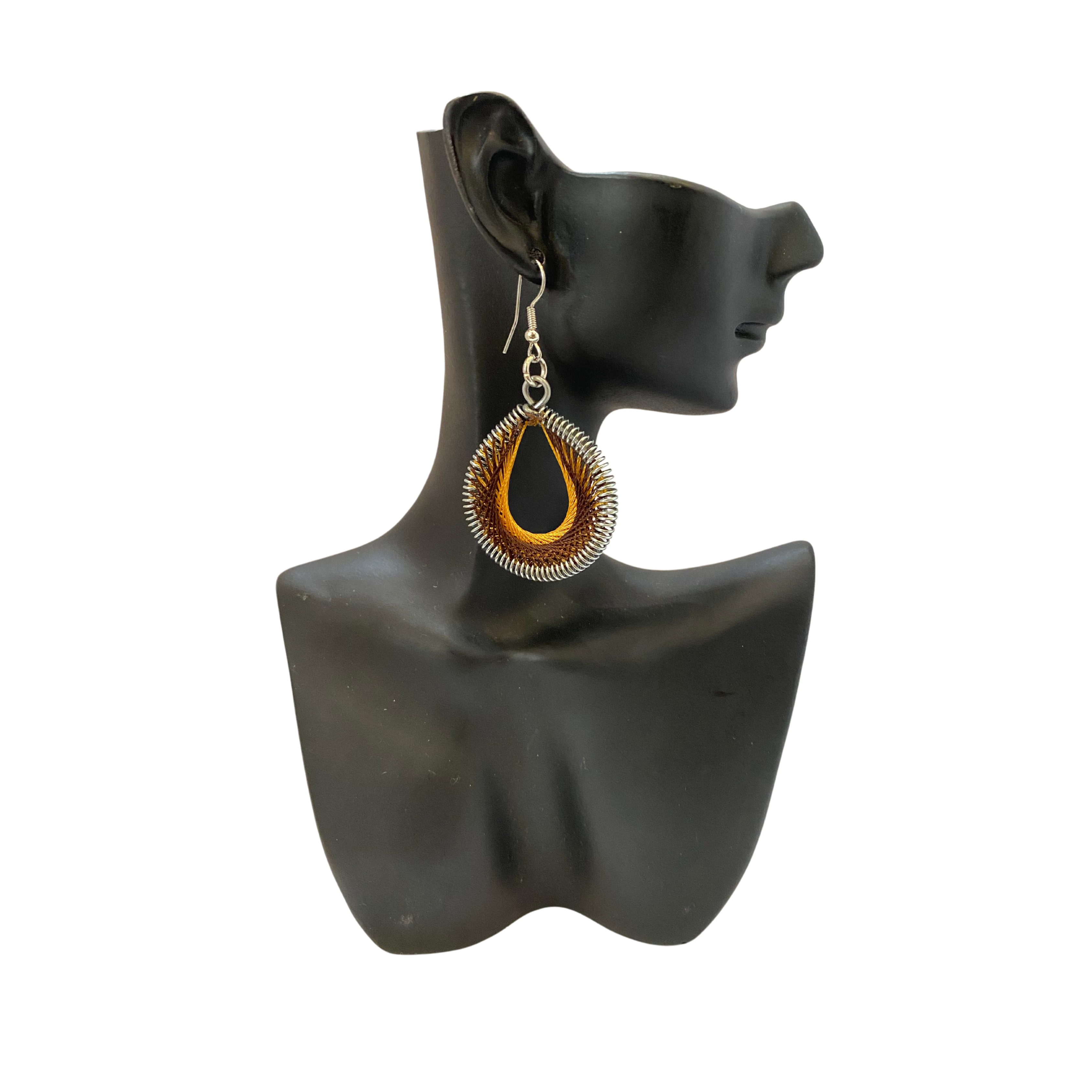 Medium African Woven Cotton Earrings