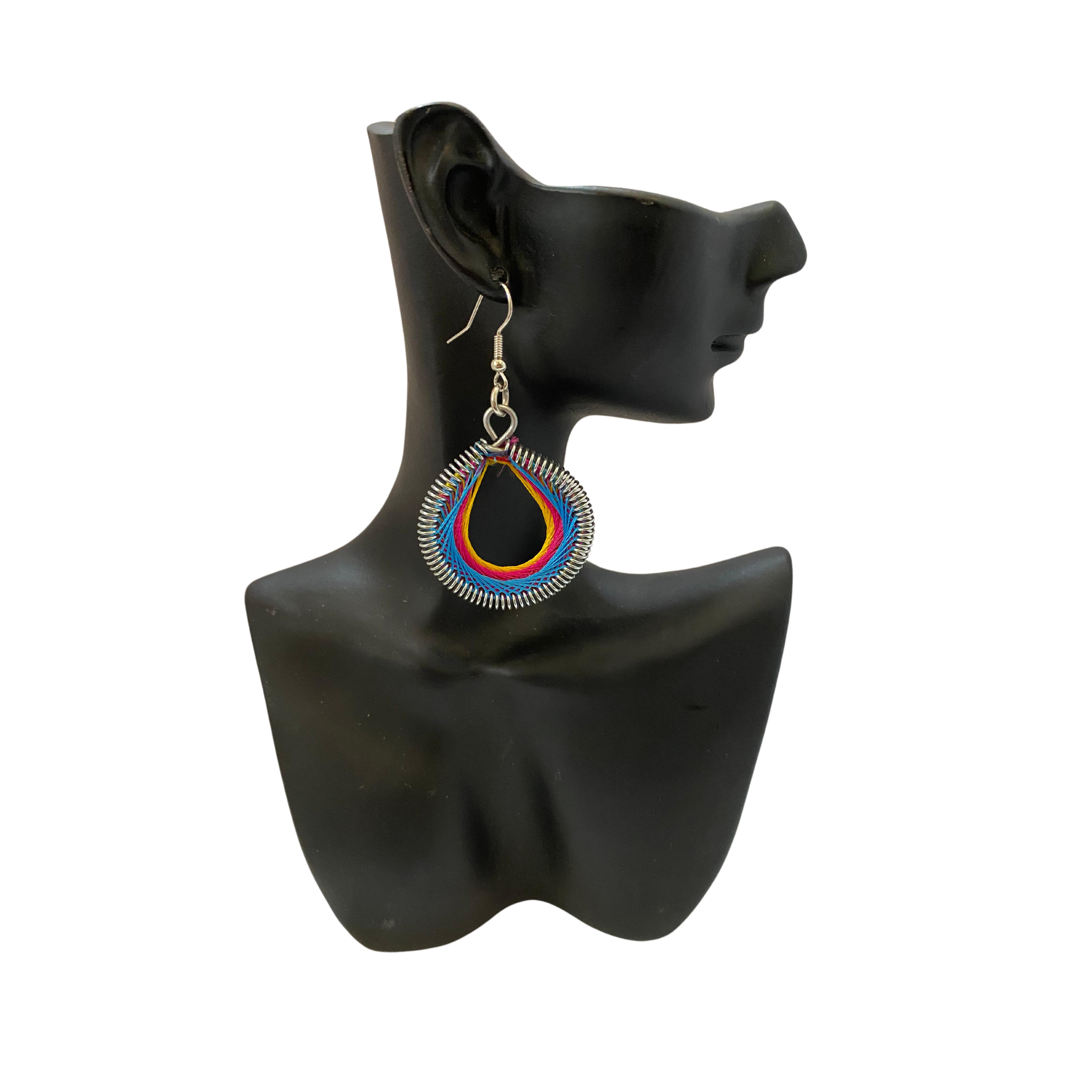 Medium African Woven Cotton Earrings