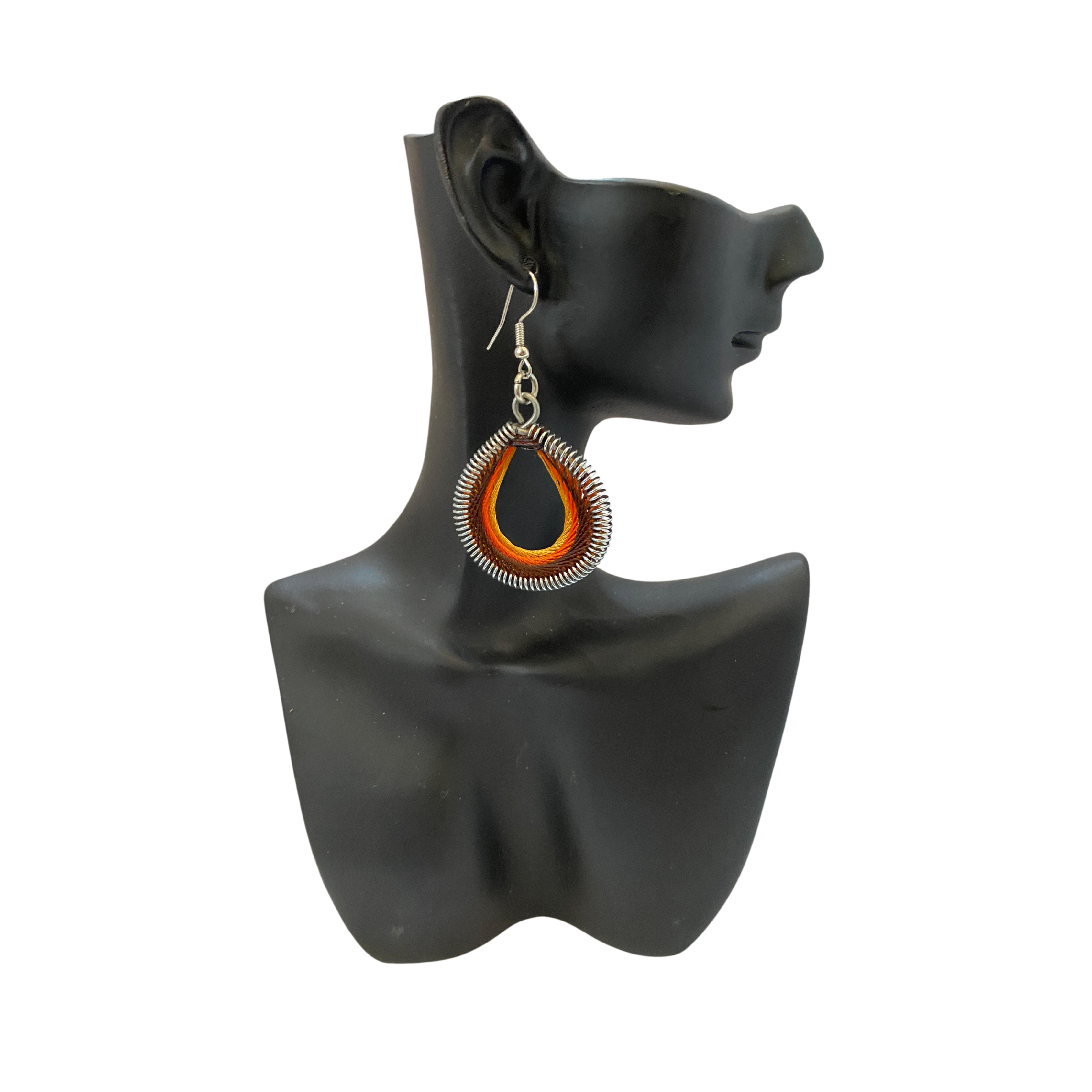 Medium African Woven Cotton Earrings