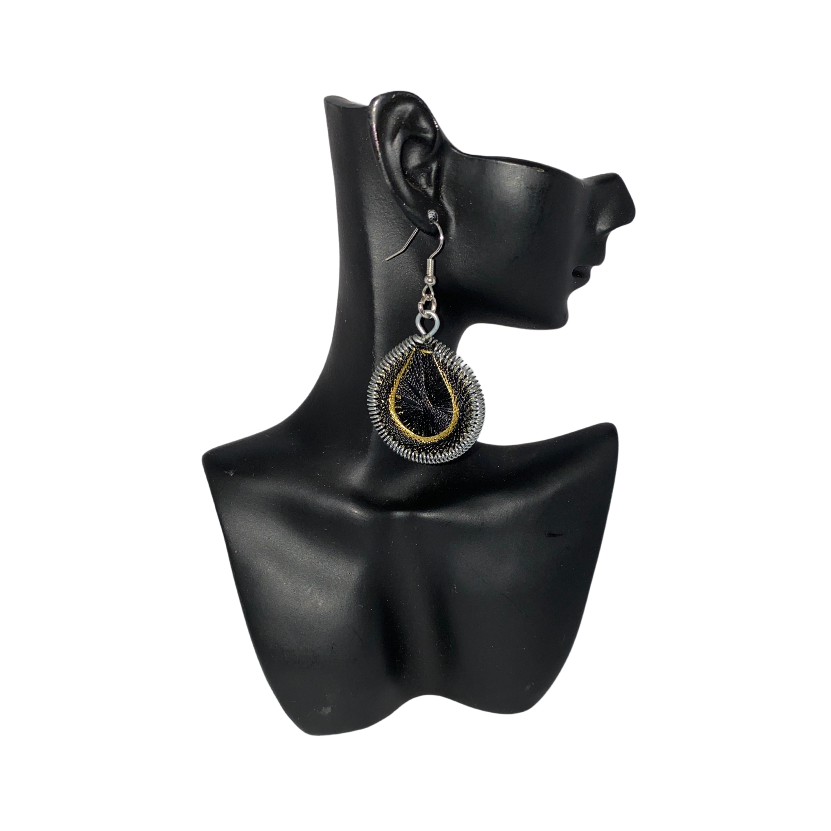 Medium African Woven Cotton Earrings