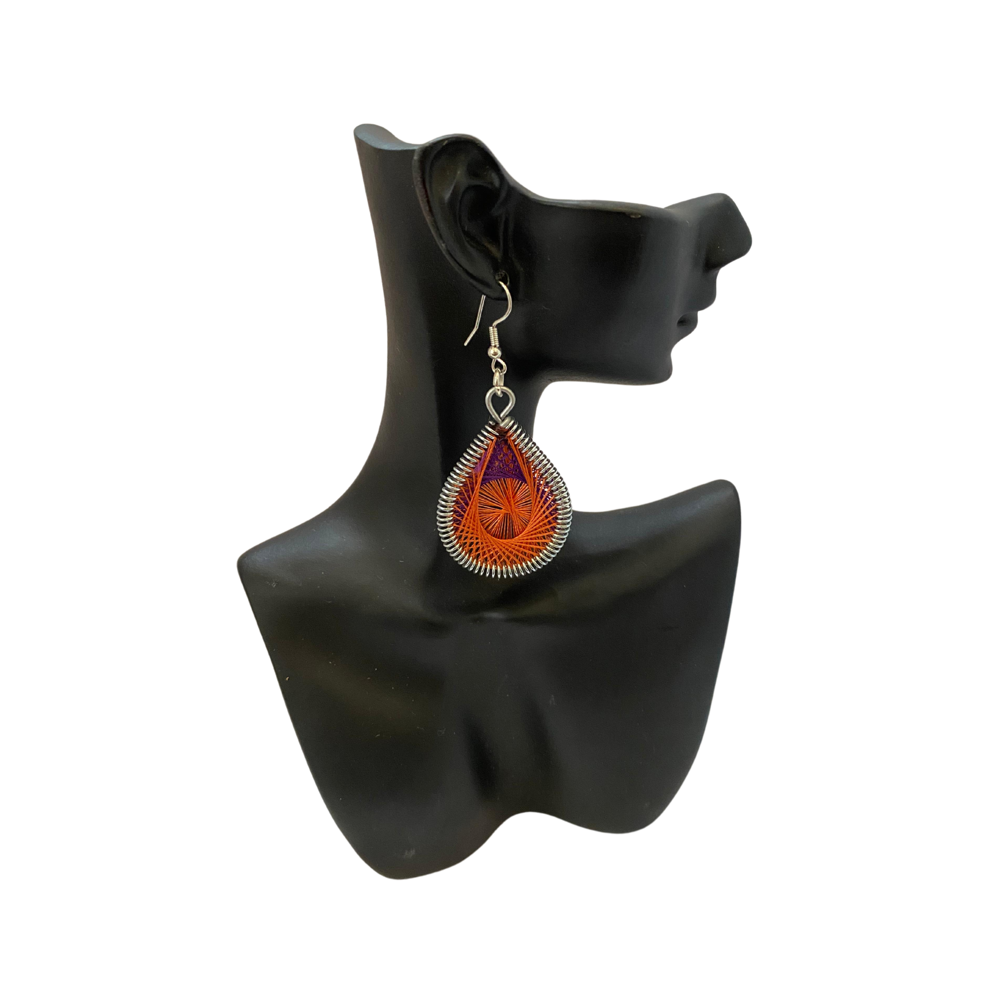 Medium African Woven Cotton Earrings