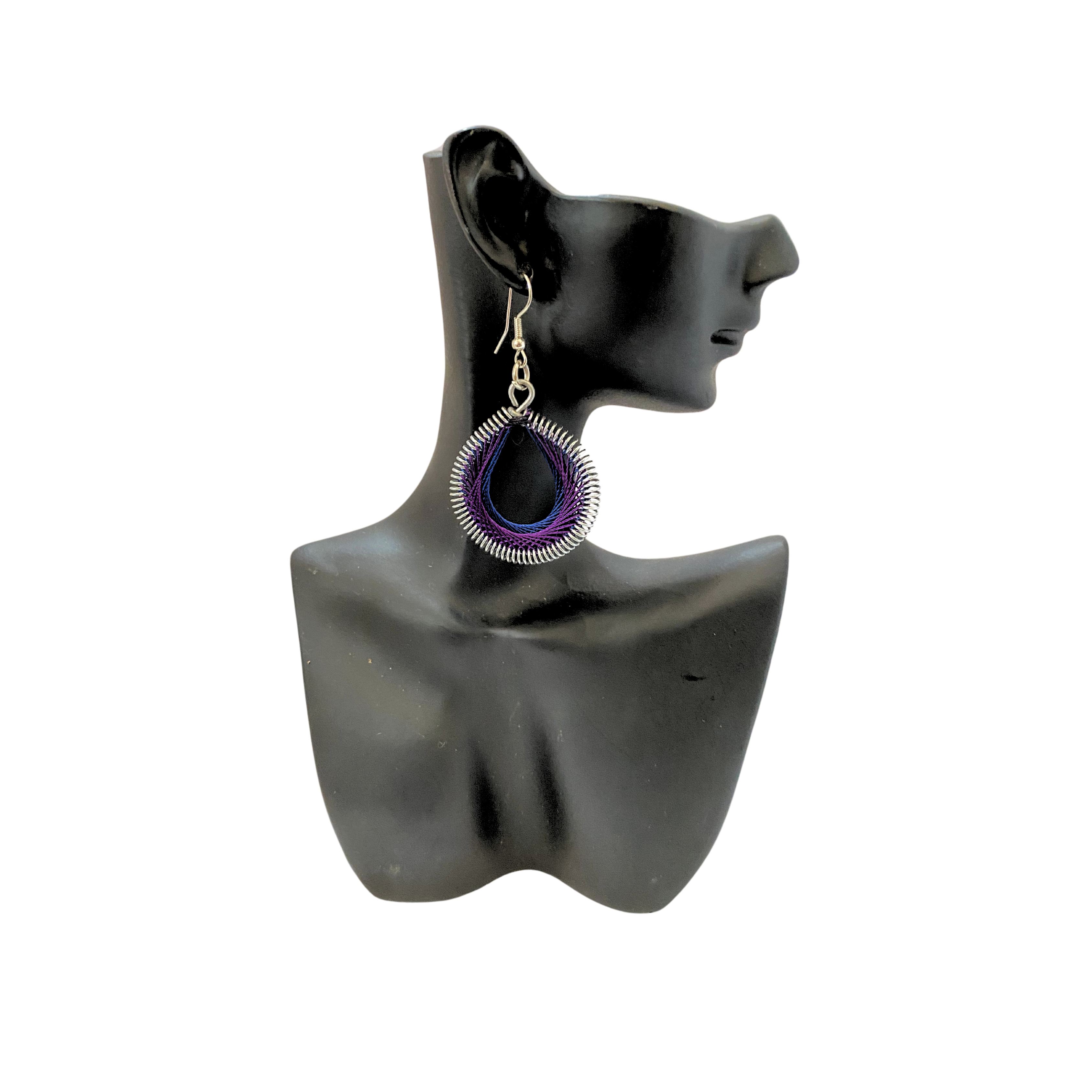 Medium African Woven Cotton Earrings