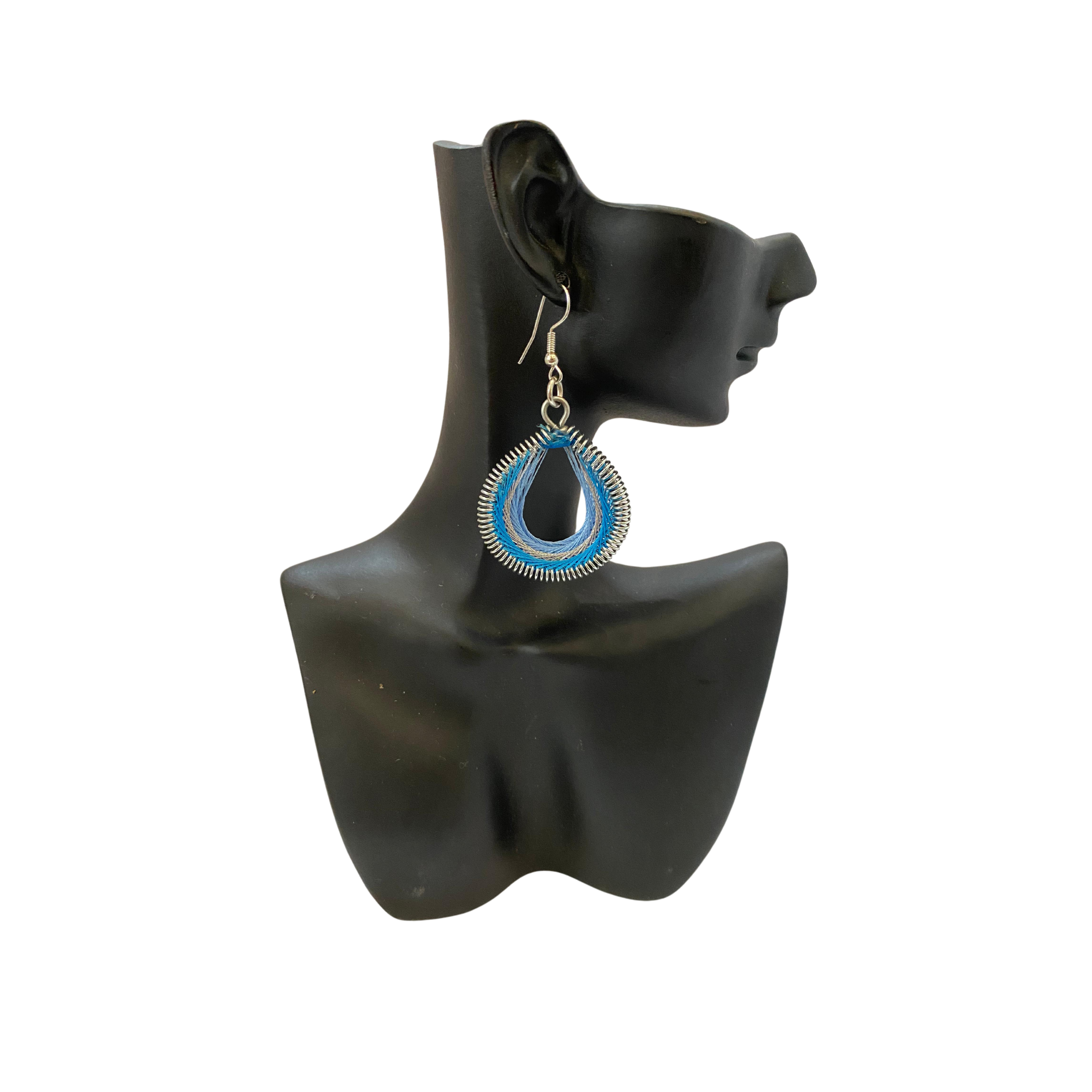 Medium African Woven Cotton Earrings