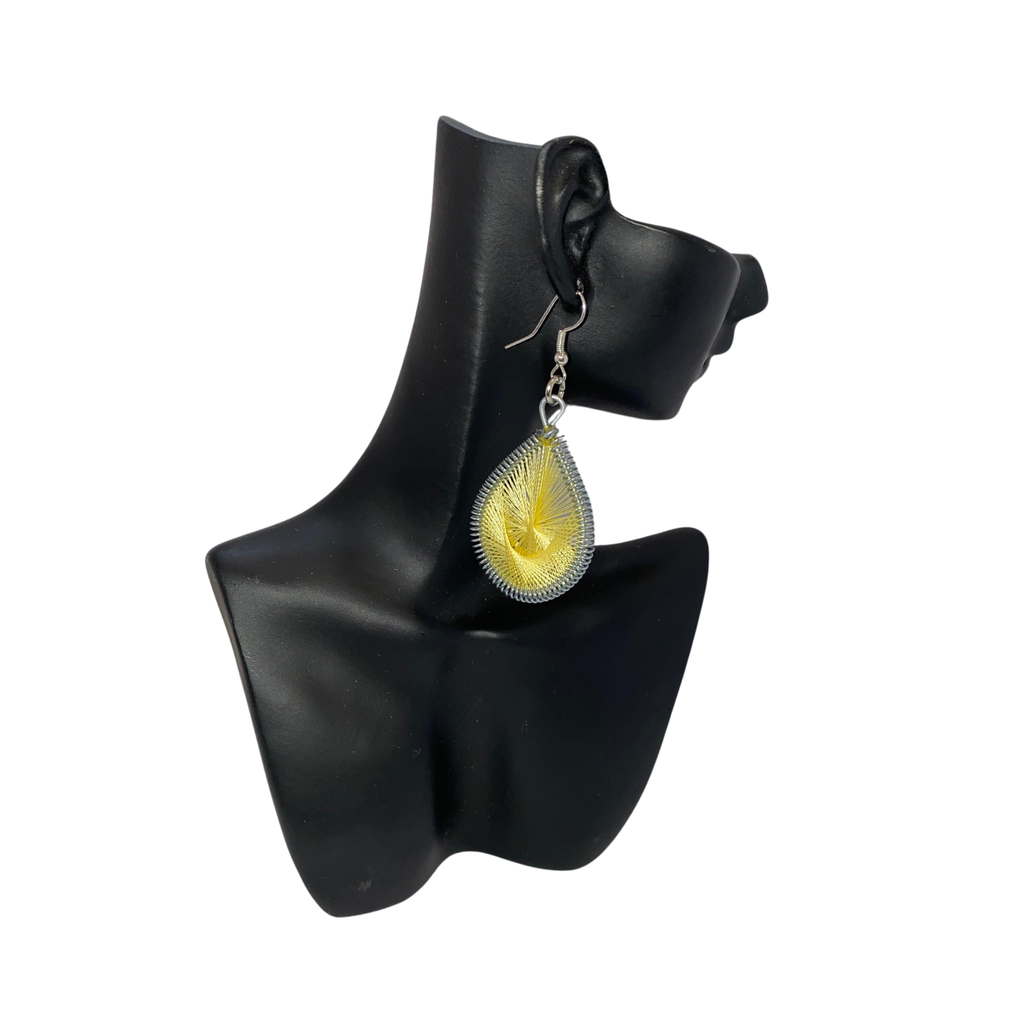 Medium African Woven Cotton Earrings