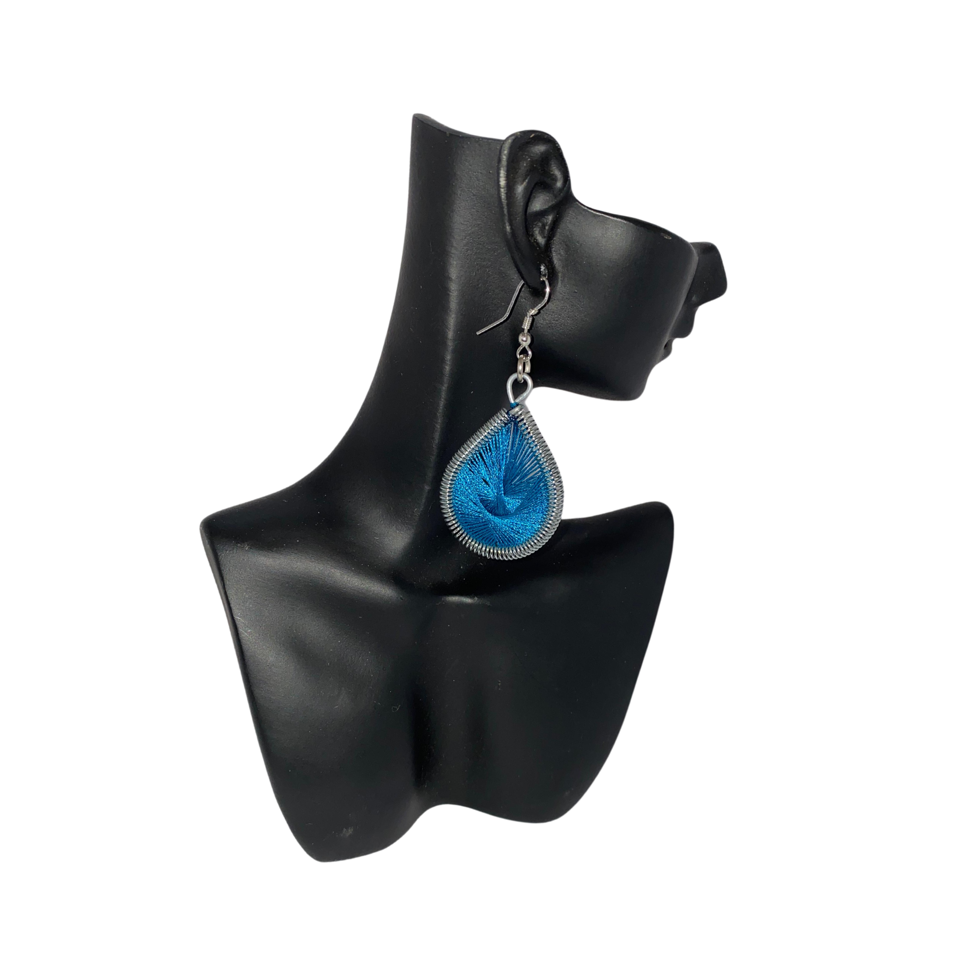 Medium African Woven Cotton Earrings