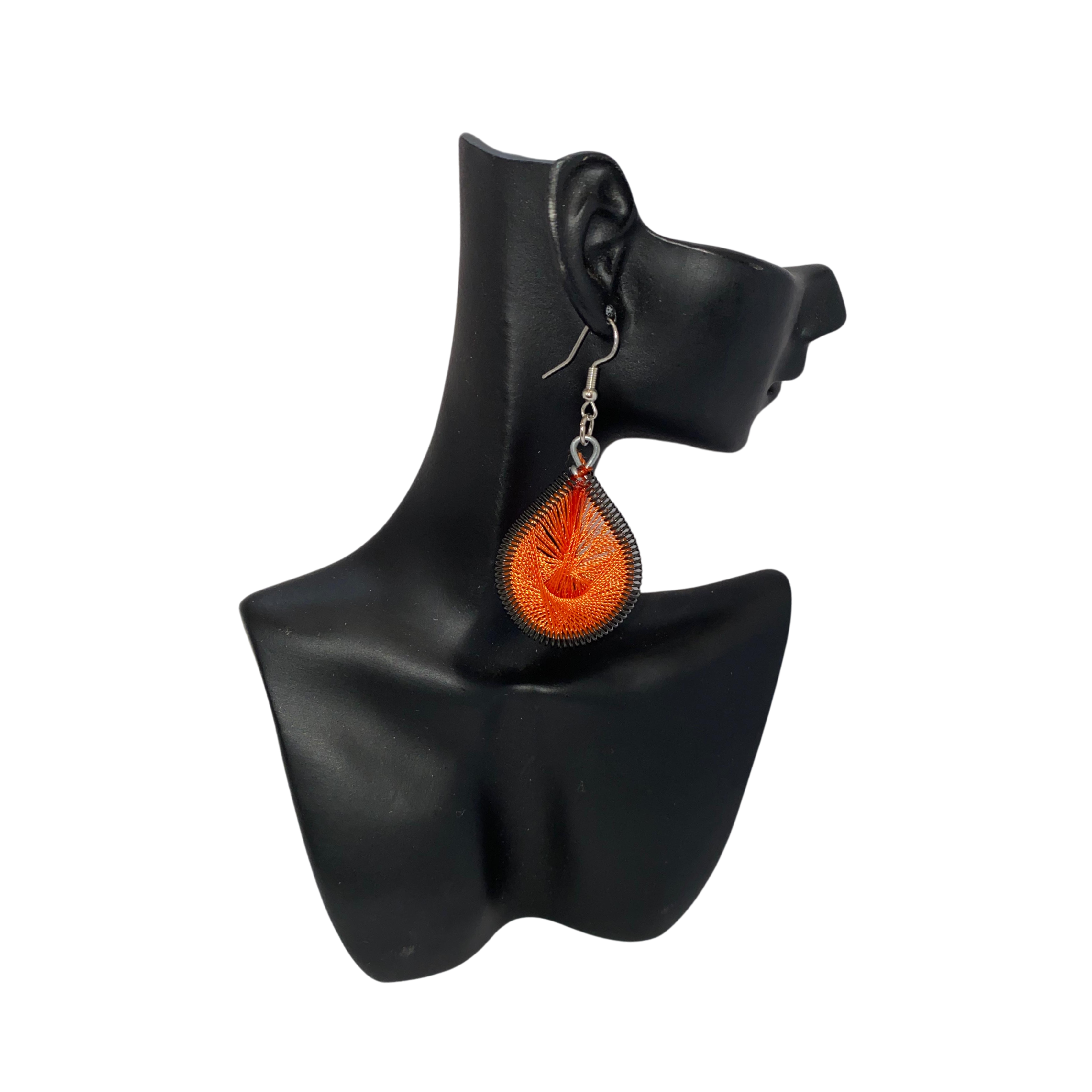 Medium African Woven Cotton Earrings