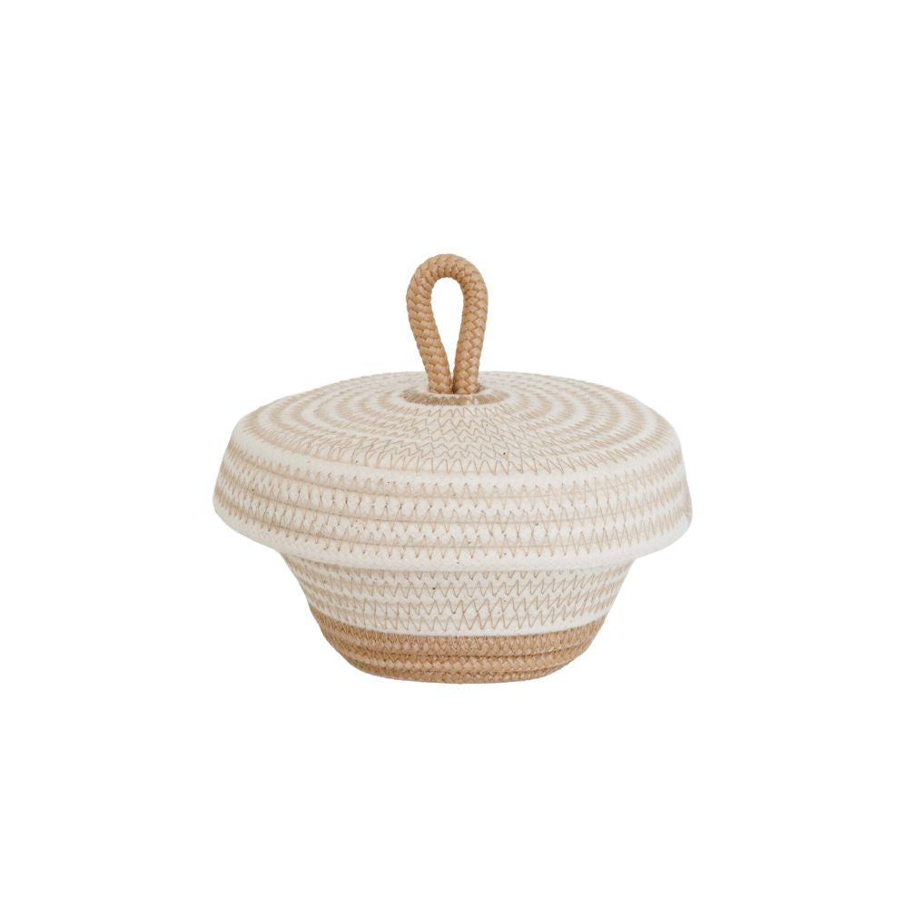 Cotton Woven Petite Lidded Basket (XS)