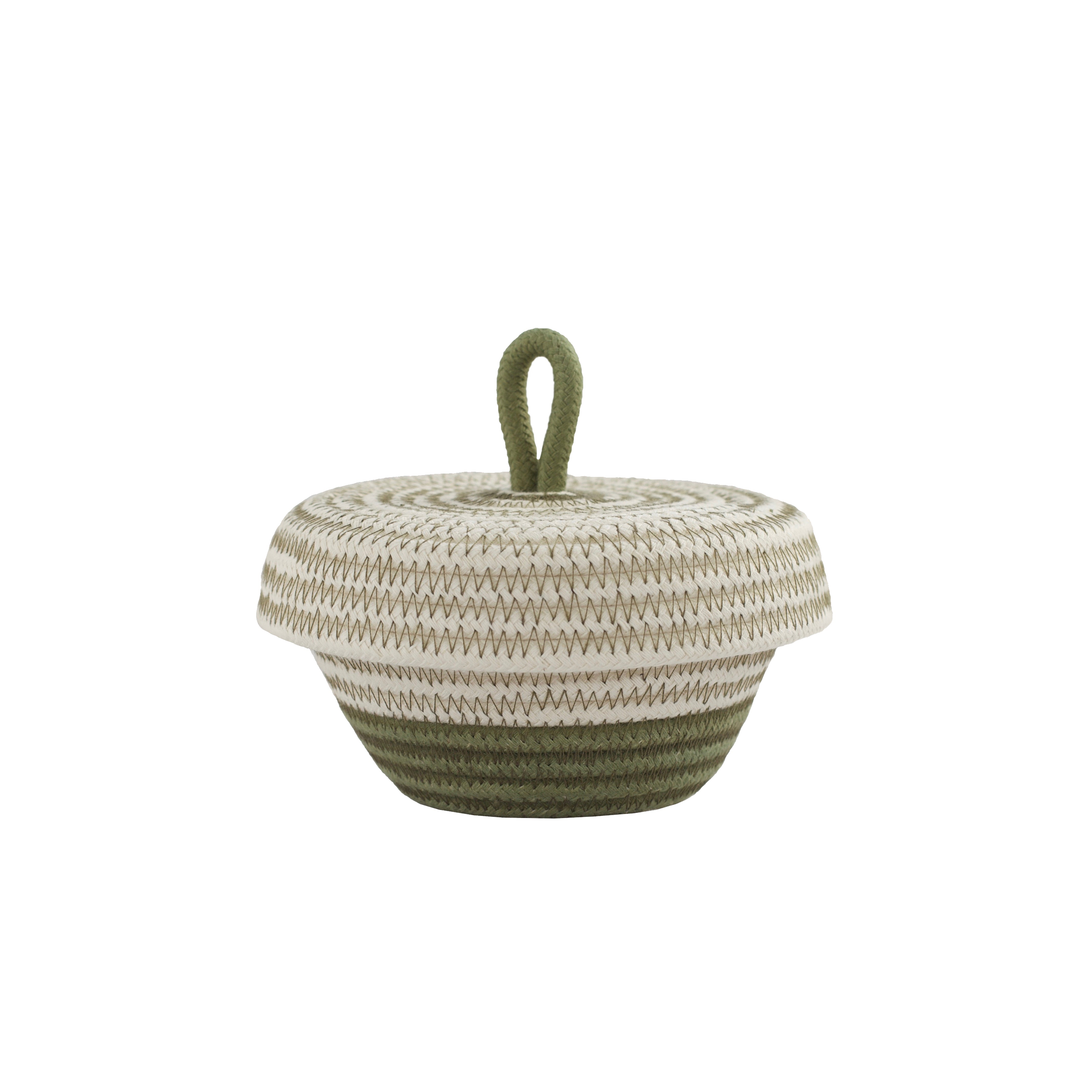 Cotton Woven Petite Lidded Basket (XS)