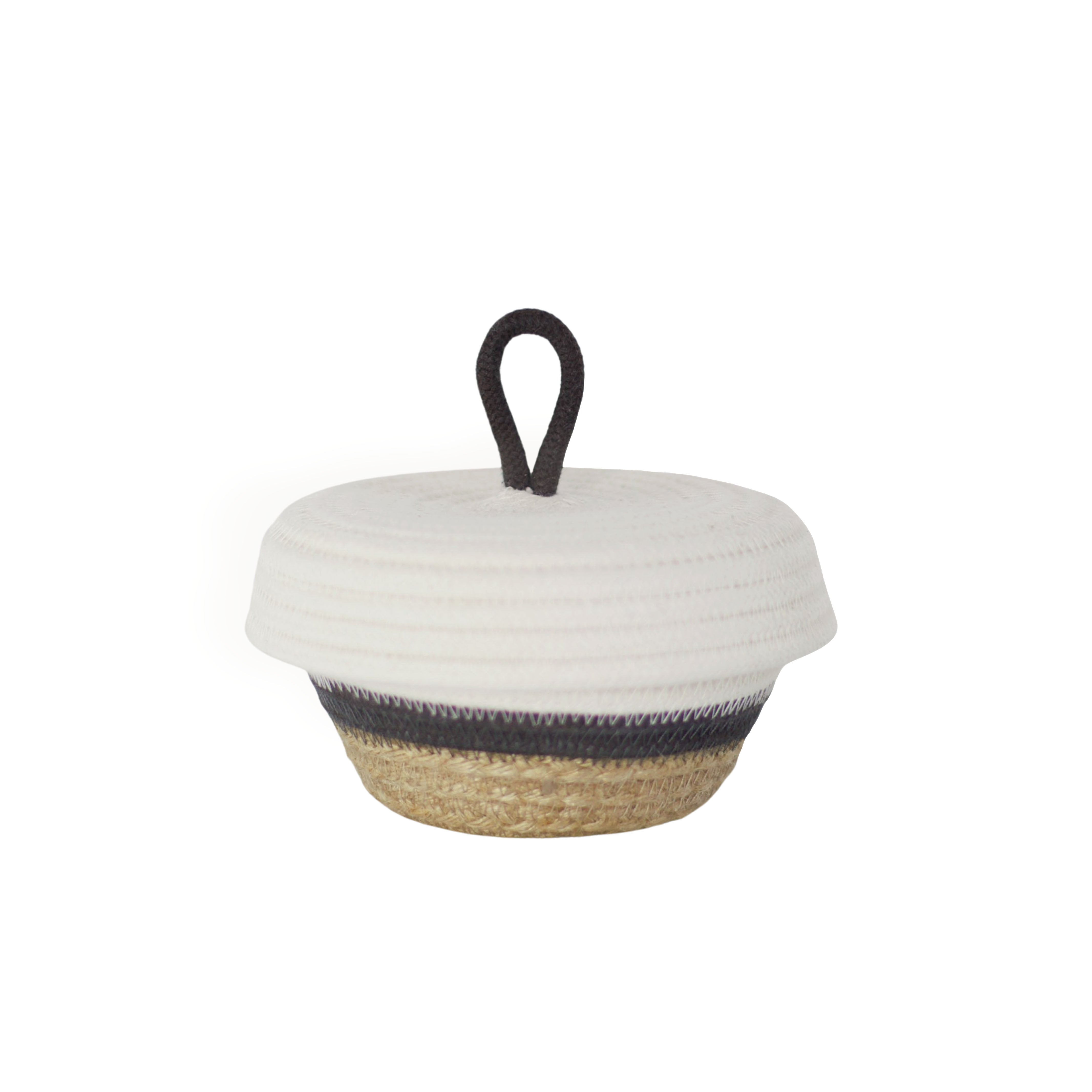 Cotton Woven Petite Lidded Basket (XS)
