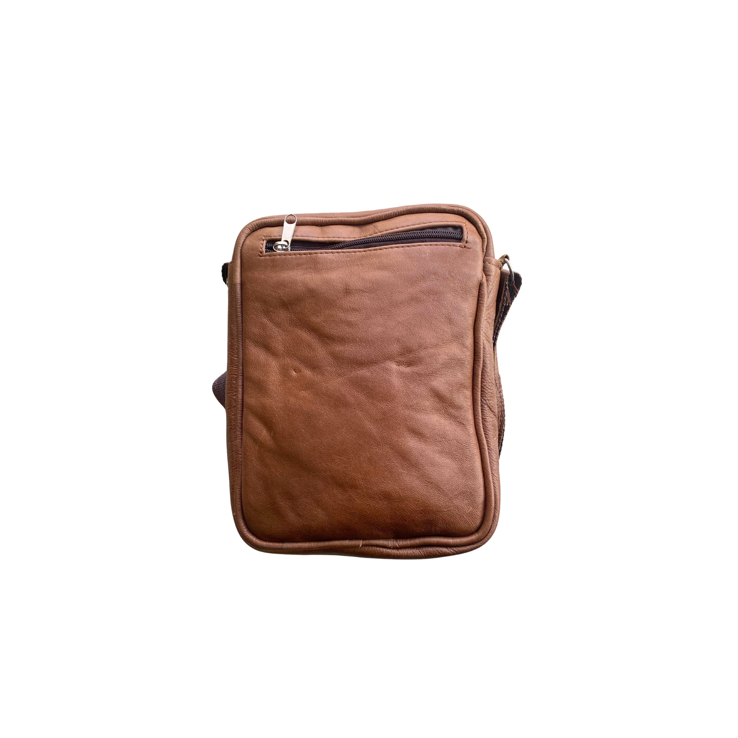 Nguni Patch Leather Sling Bag - Brown