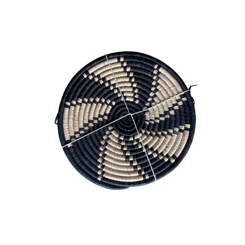 Hand Woven Ilala Palm Placemats (Black - 4 Pack)