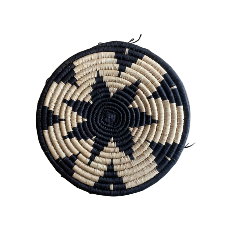 Hand Woven Ilala Palm Placemats (Black - 4 Pack)