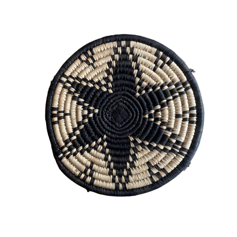 Hand Woven Ilala Palm Placemats (Black - 4 Pack)