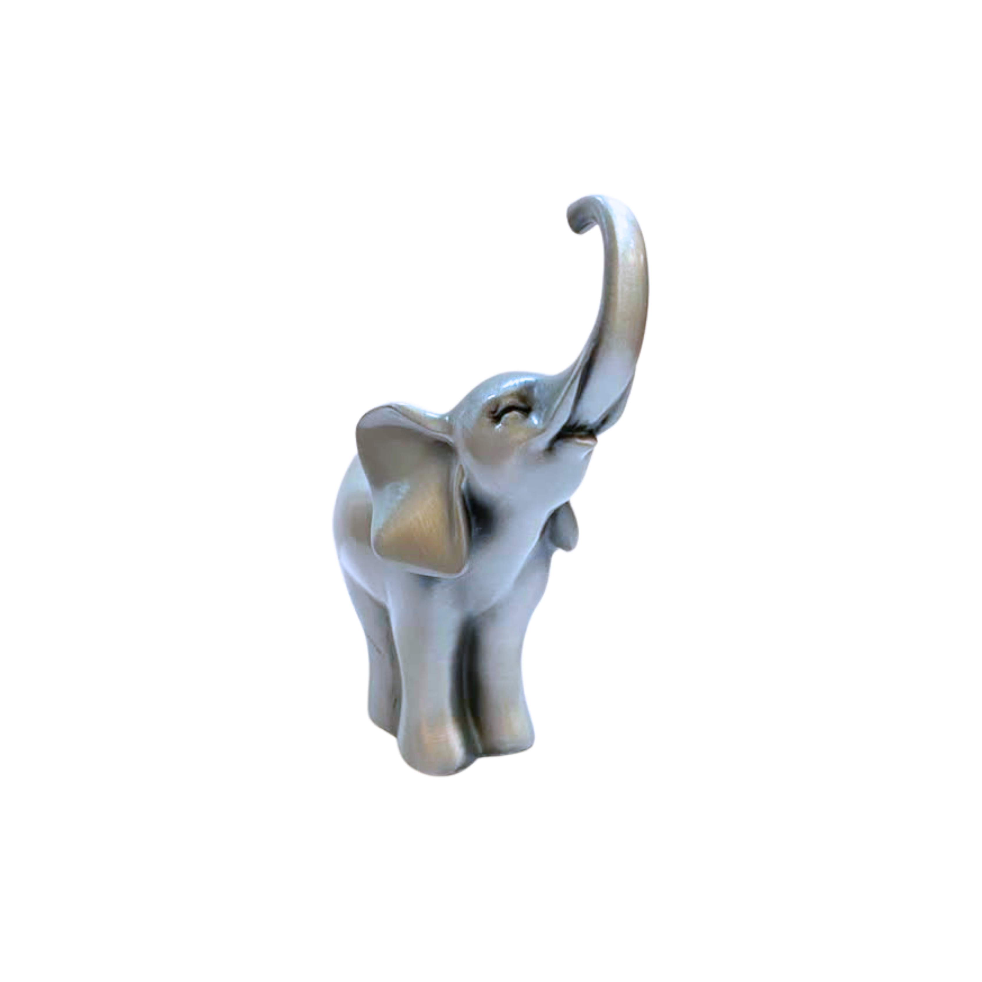Pewter Elephant Trunk Up Sculpture