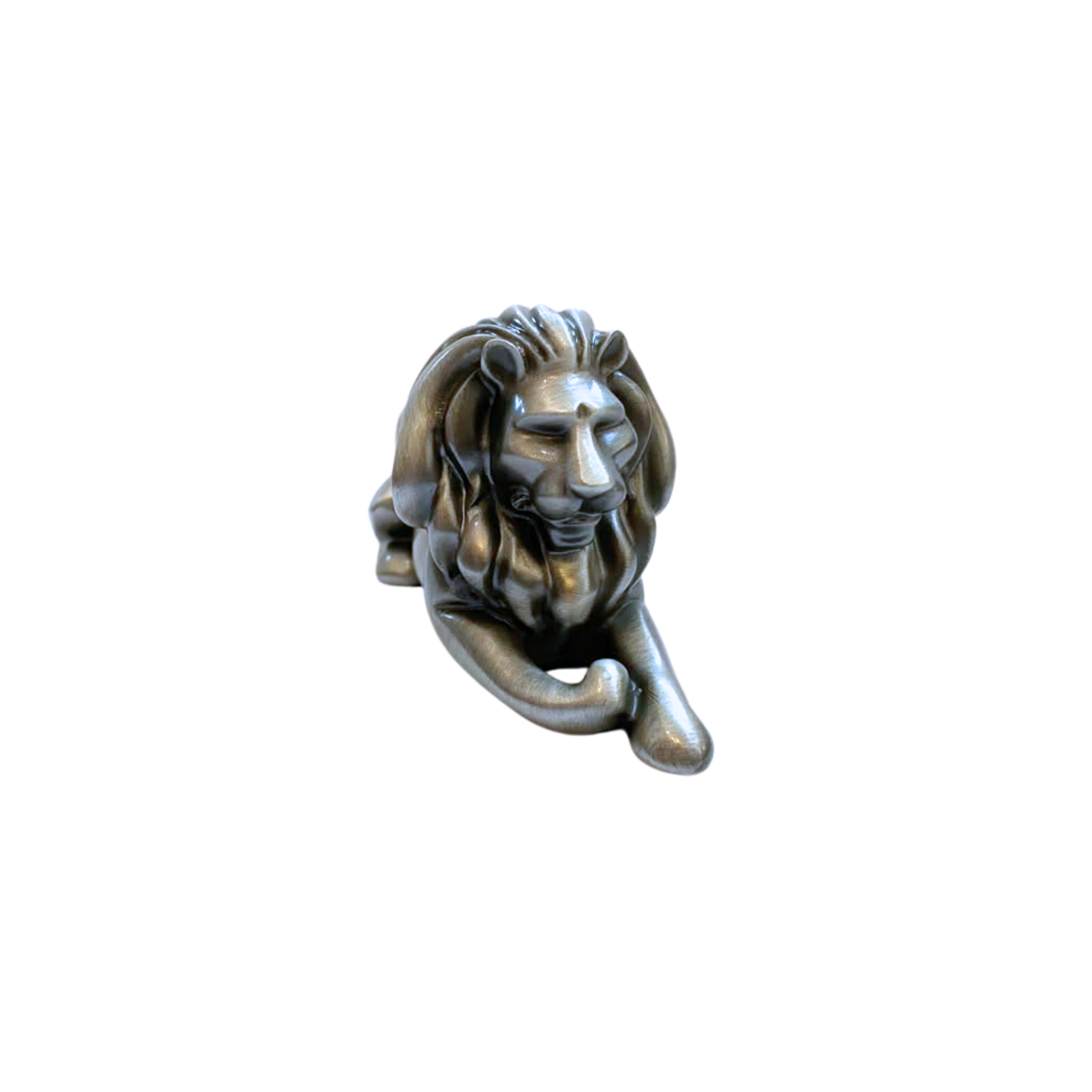Pewter Lion Lying Down Sculpture