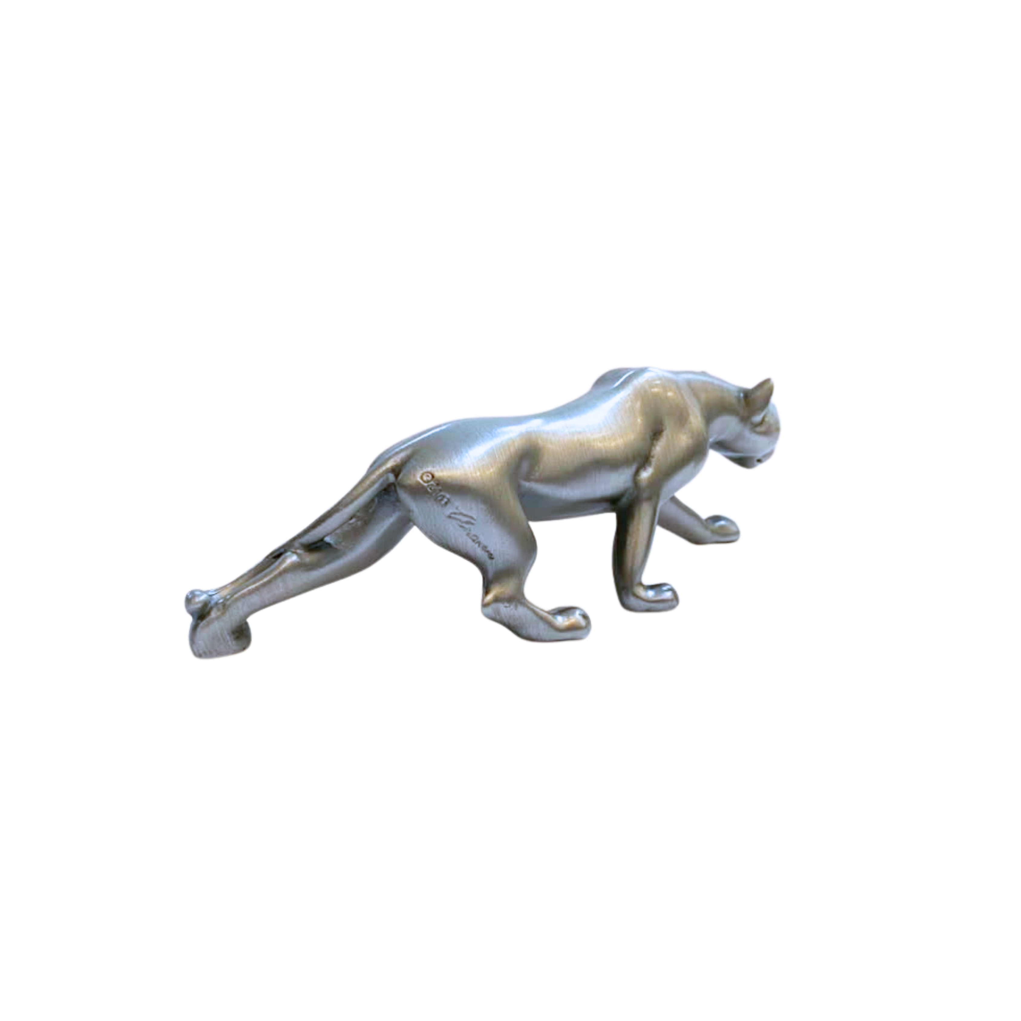 Pewter Lioness Walking Sculpture