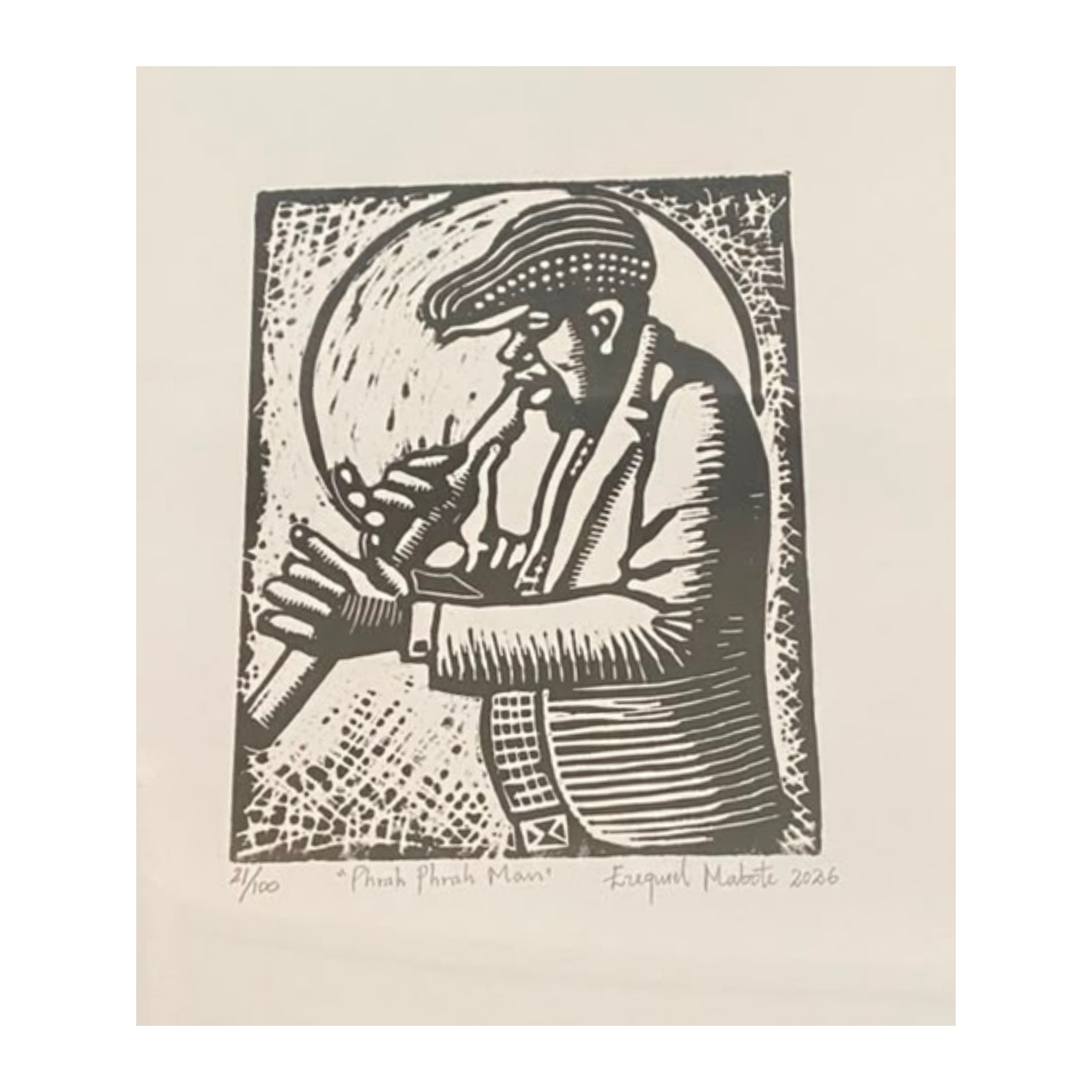 Mabote Art Woodprint Painting - Phrah Phrah Man