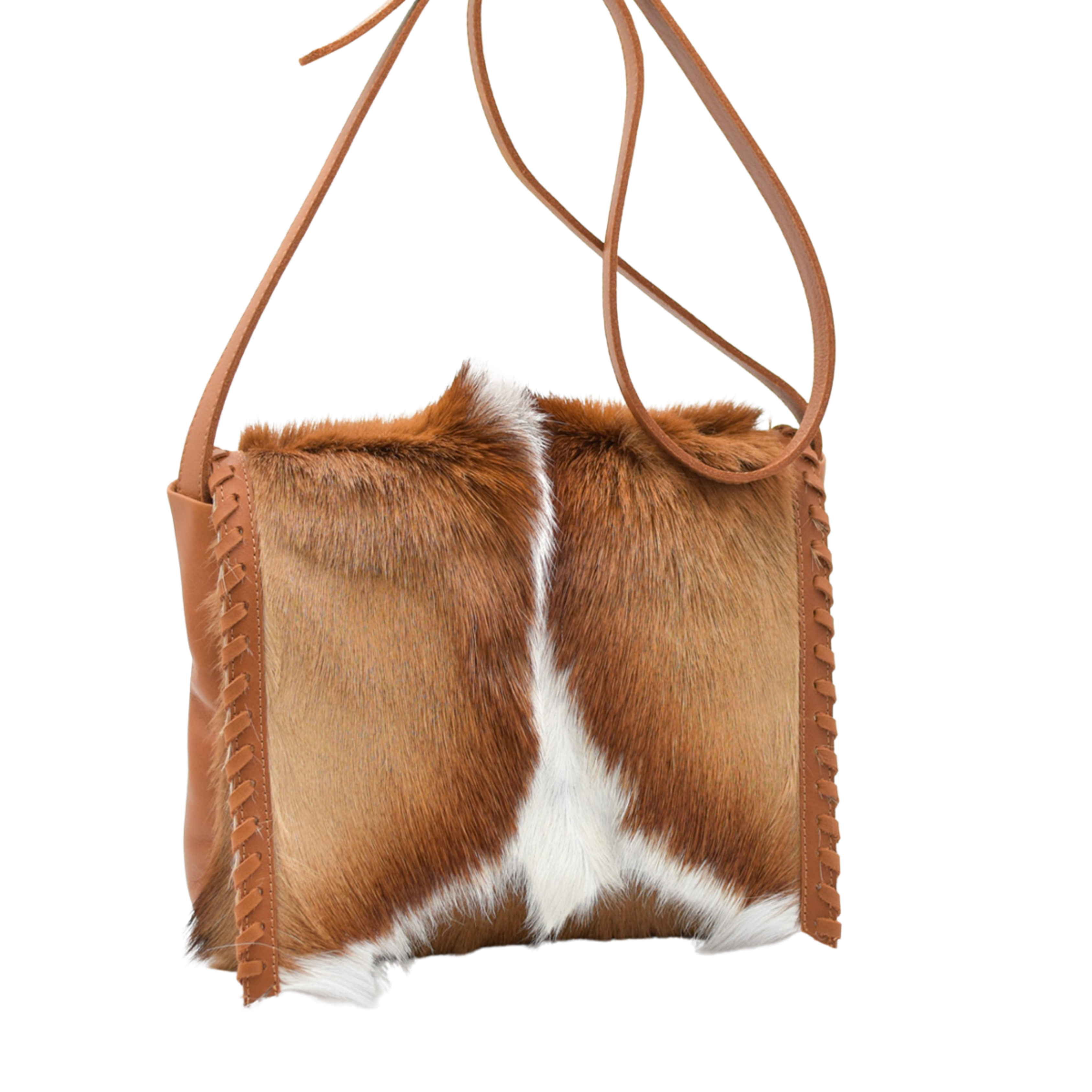 Springbok Leather Tan Shoulder Handbag - Riempie Mini Postman