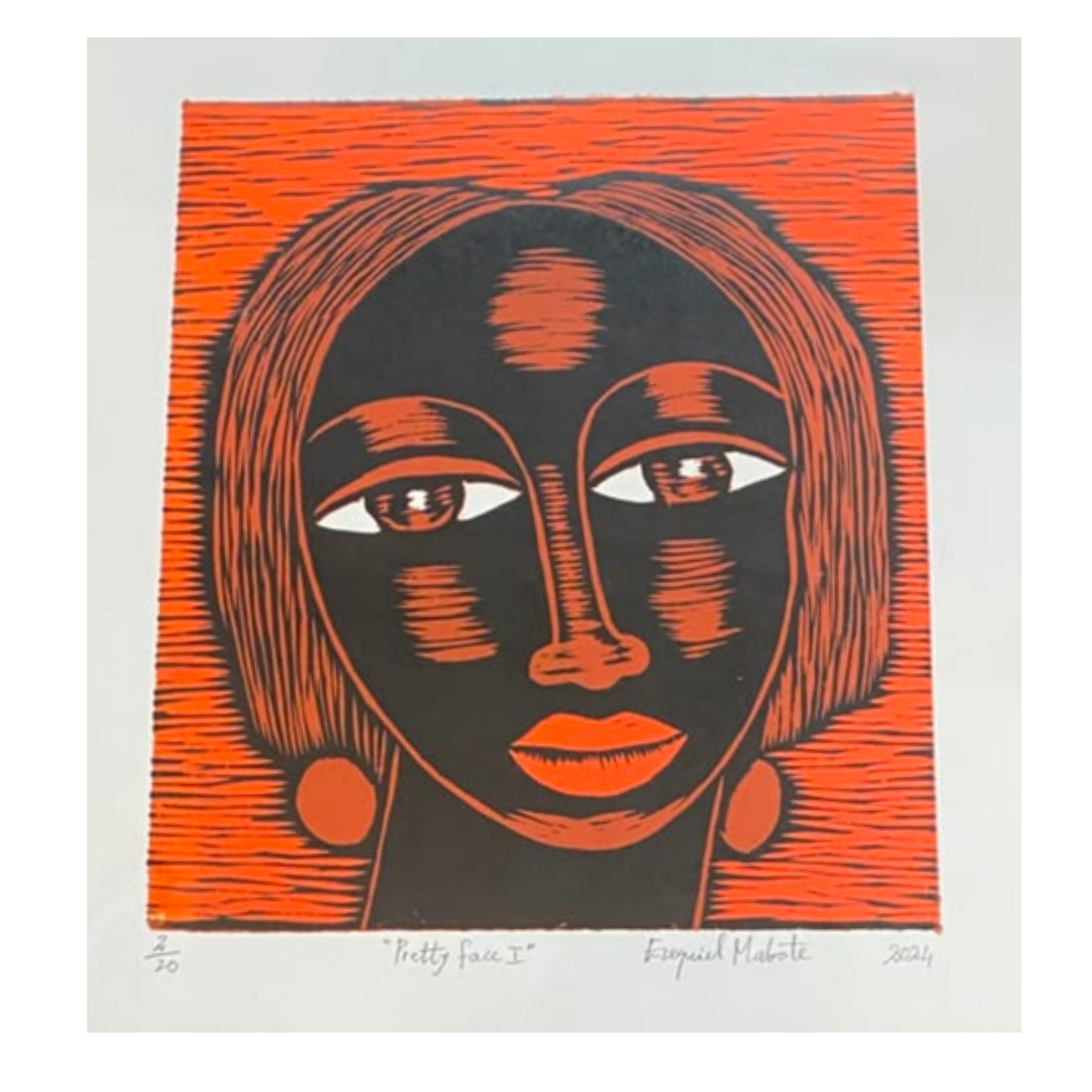 Mabote Art Woodprint Painting - Pretty Face