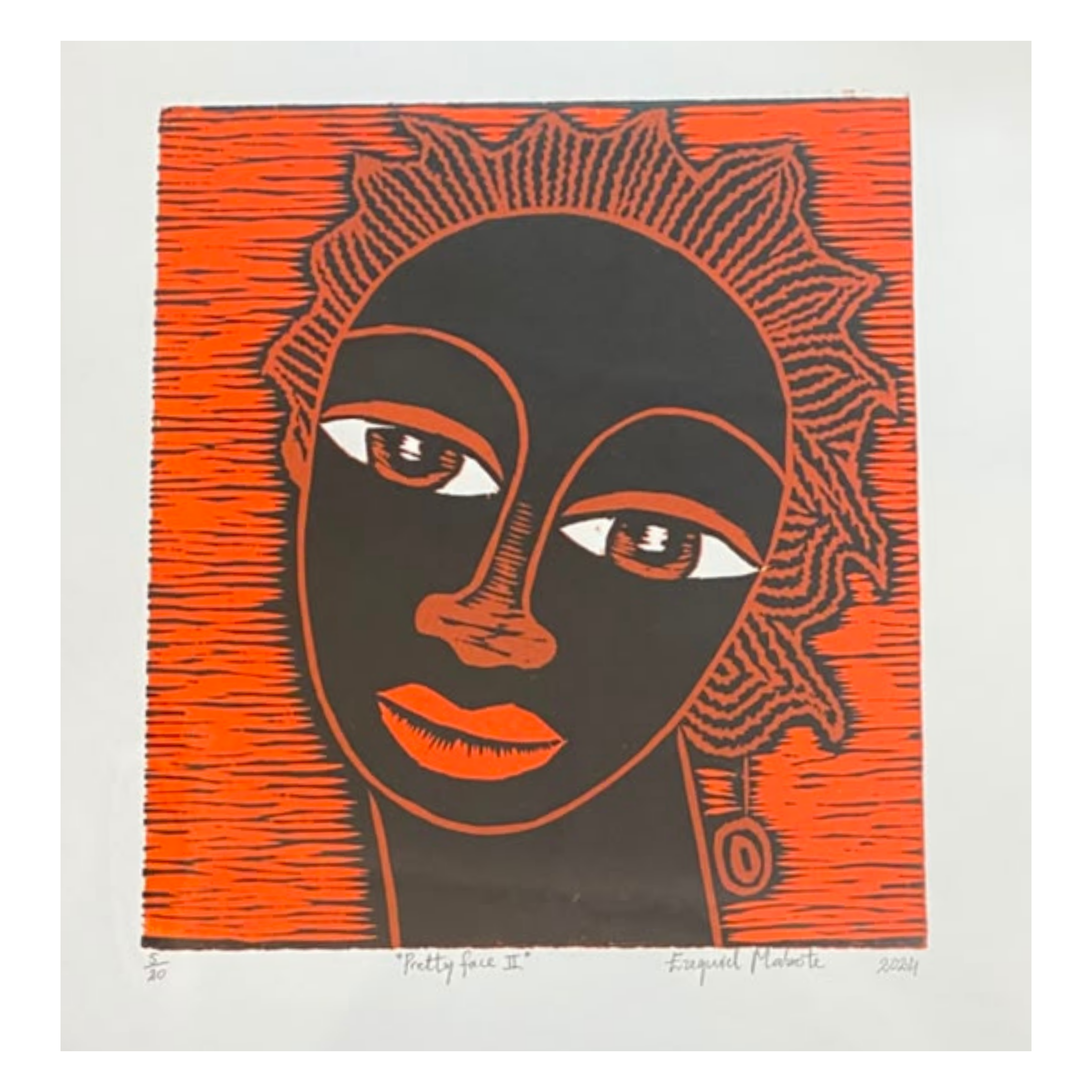 Mabote Art Woodprint Painting - Pretty Face