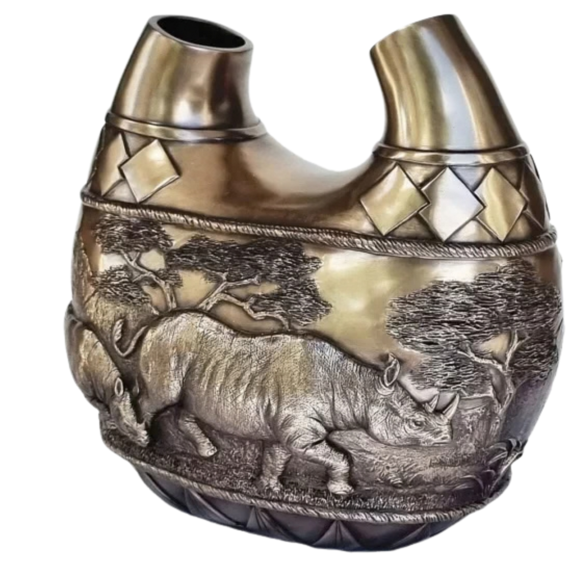 Rhino Bronze Vase