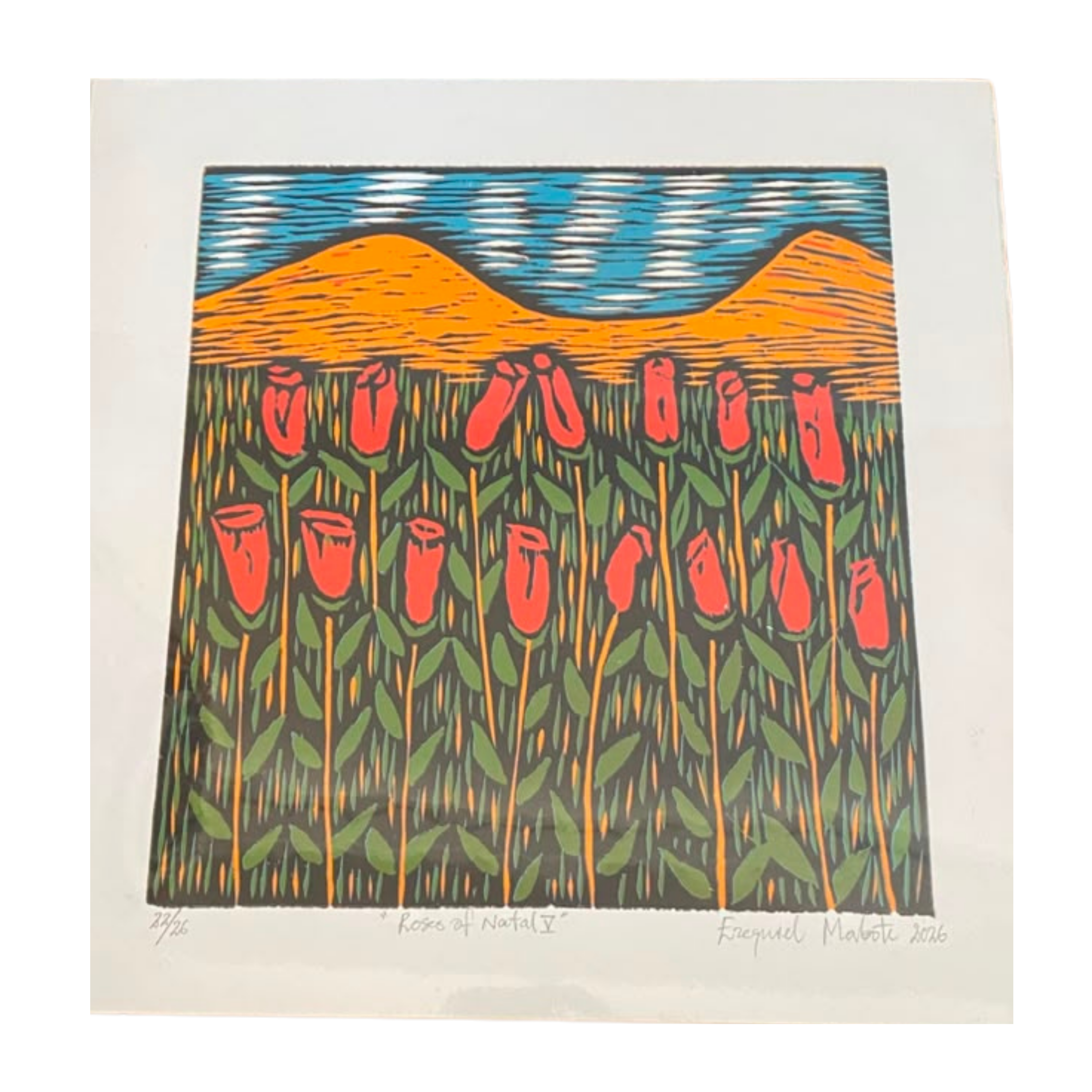 Mabote Art Woodprint Painting - Roses Of Natal
