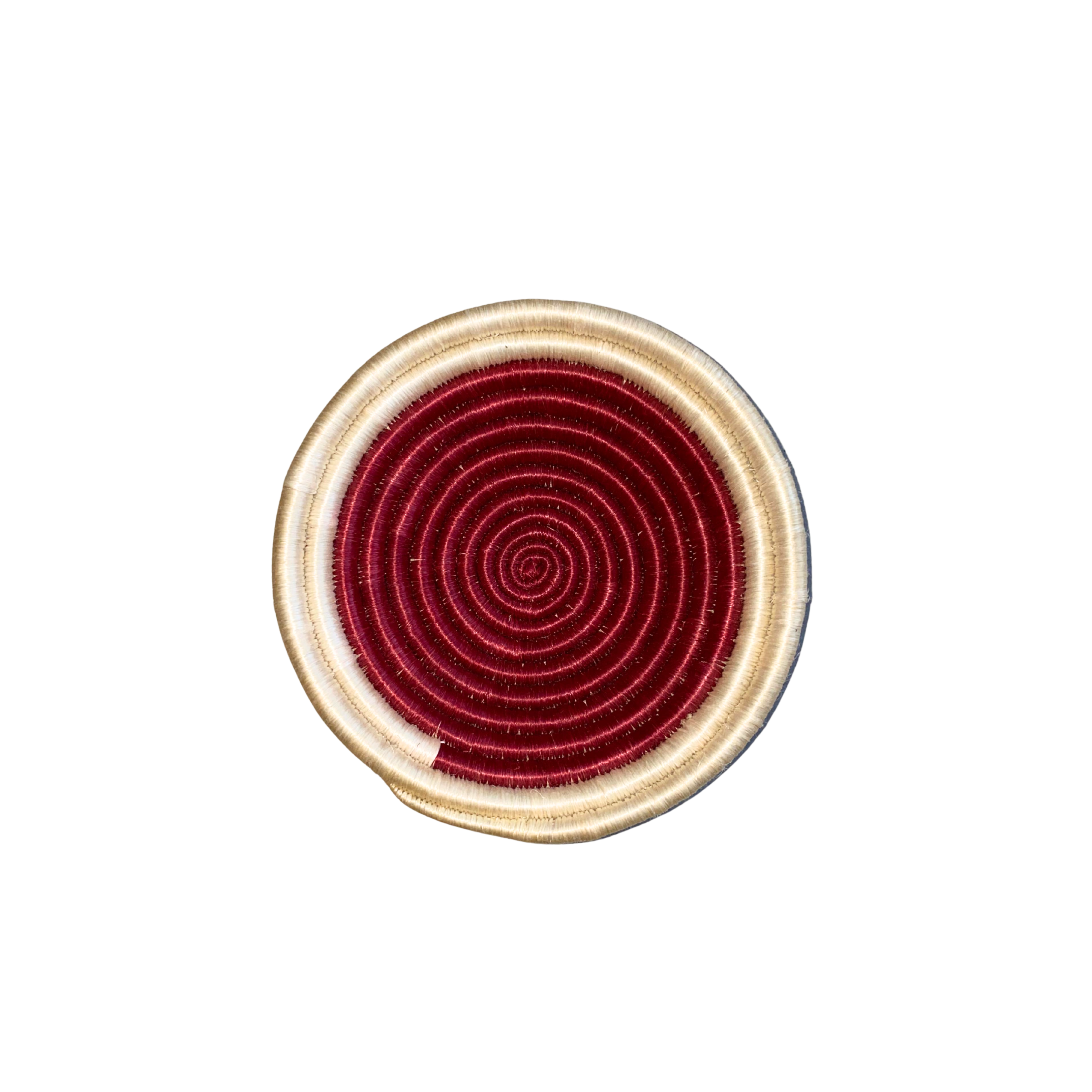 Small Handwoven Rwandan Basket - Colour Patterns (19cm)