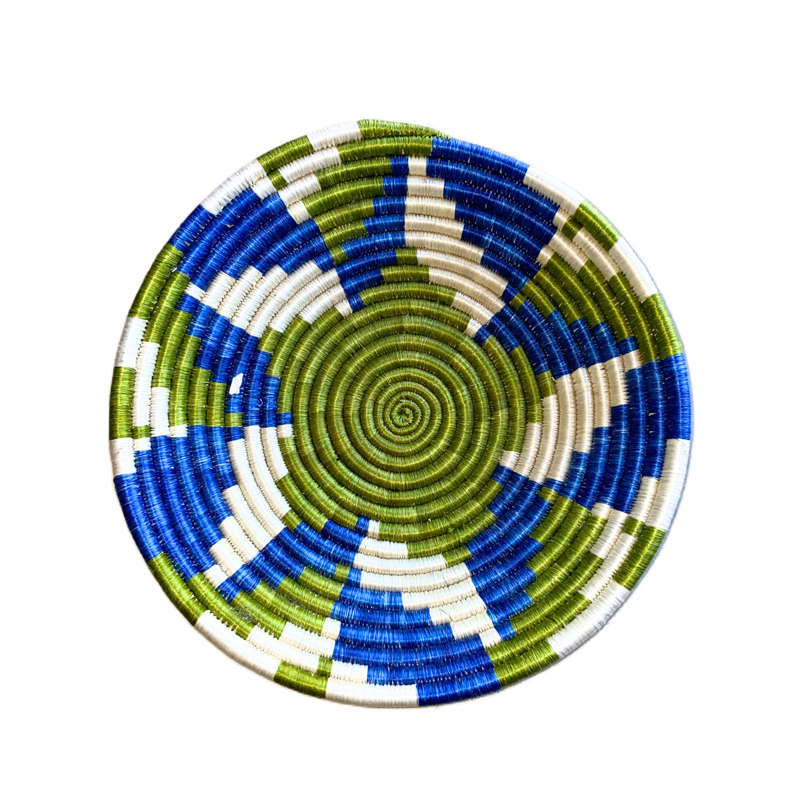 Large Handwoven Rwandan Basket - Colourful Patterns (28cm)