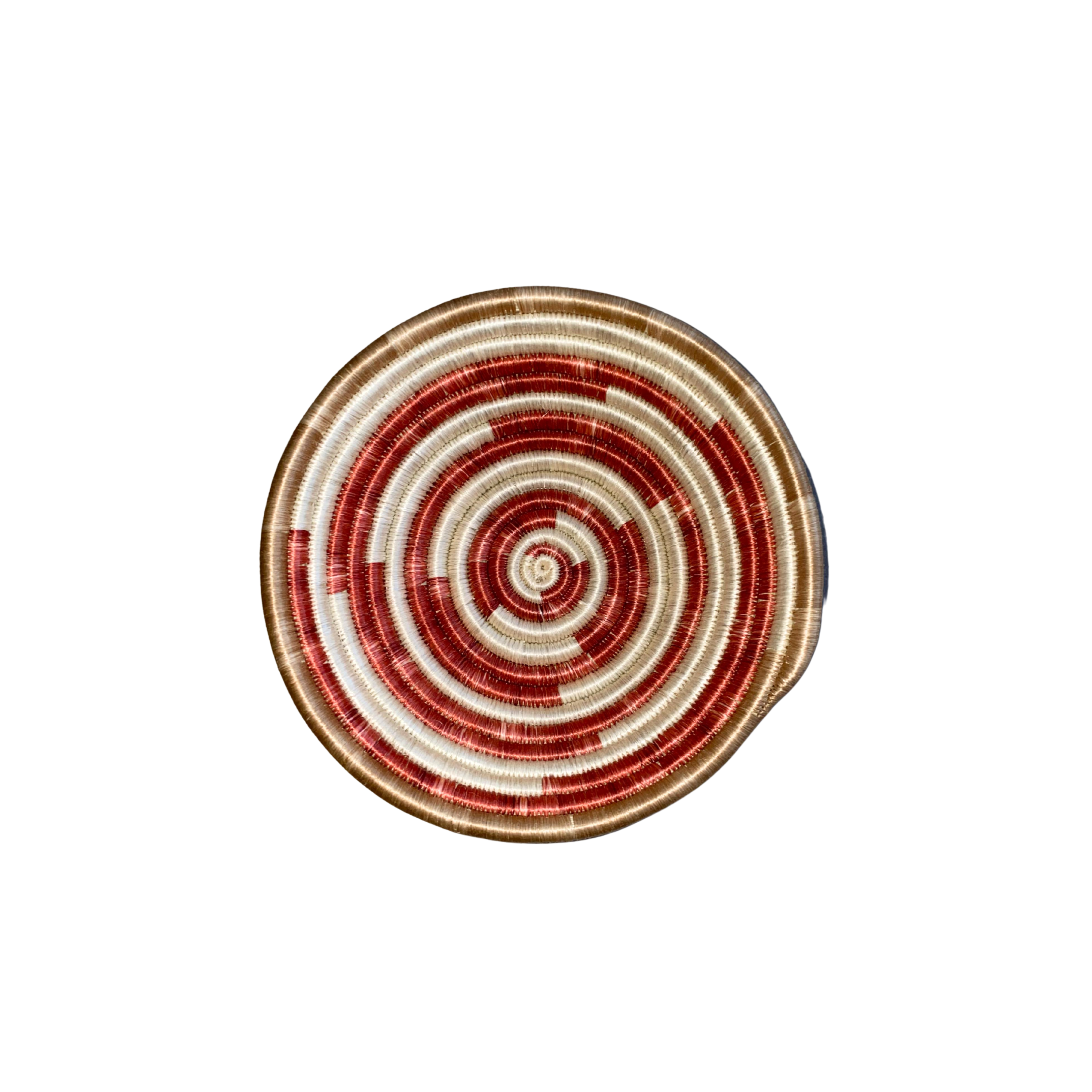 Small Handwoven Rwandan Basket - Colour Patterns (19cm)