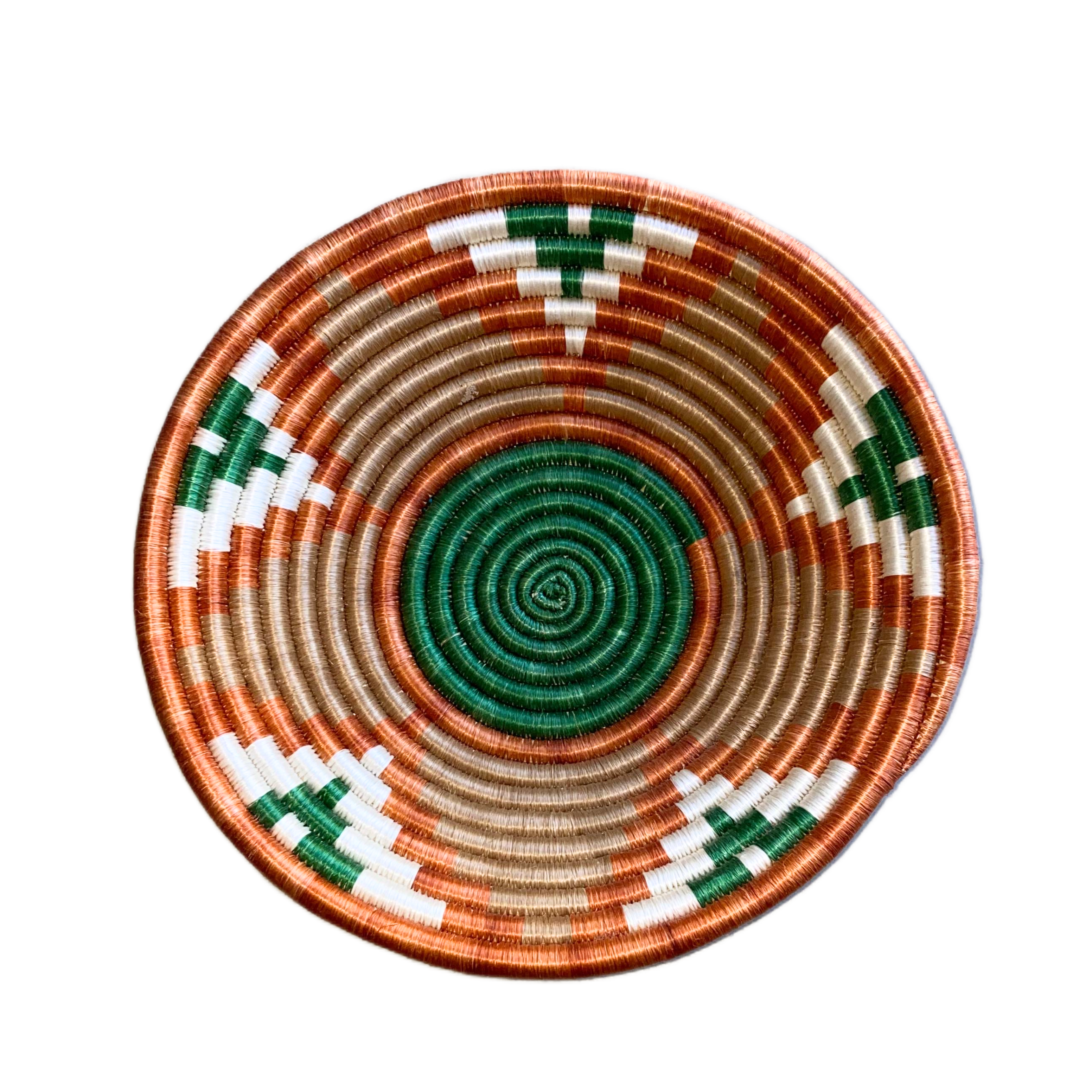 Large Handwoven Rwandan Basket - Colourful Patterns (28cm)