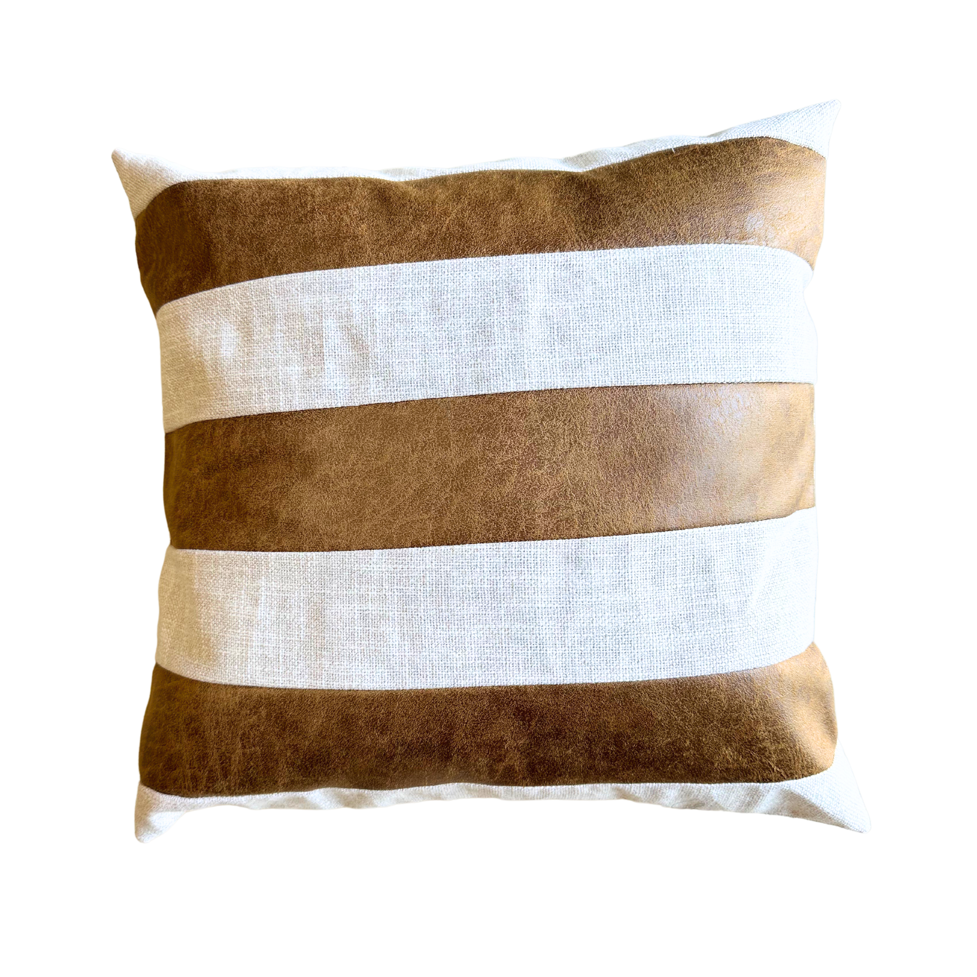 Savannah_Striped_Leather_Cushion_Cover_55_by_55_Cream_and_brown