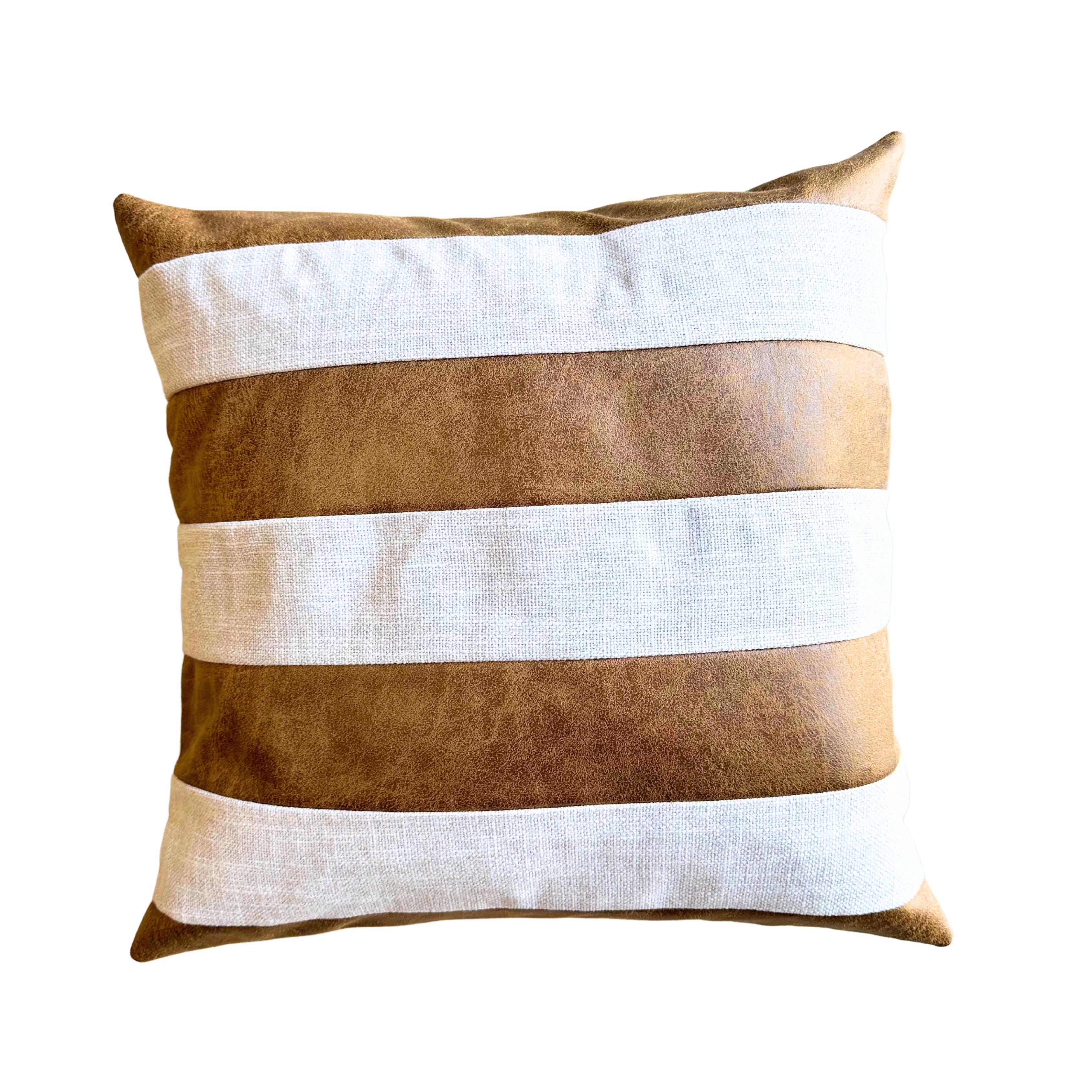 Savannah_Striped_Leather_Cushion_Cover_55_by_55_Cream_and_brown