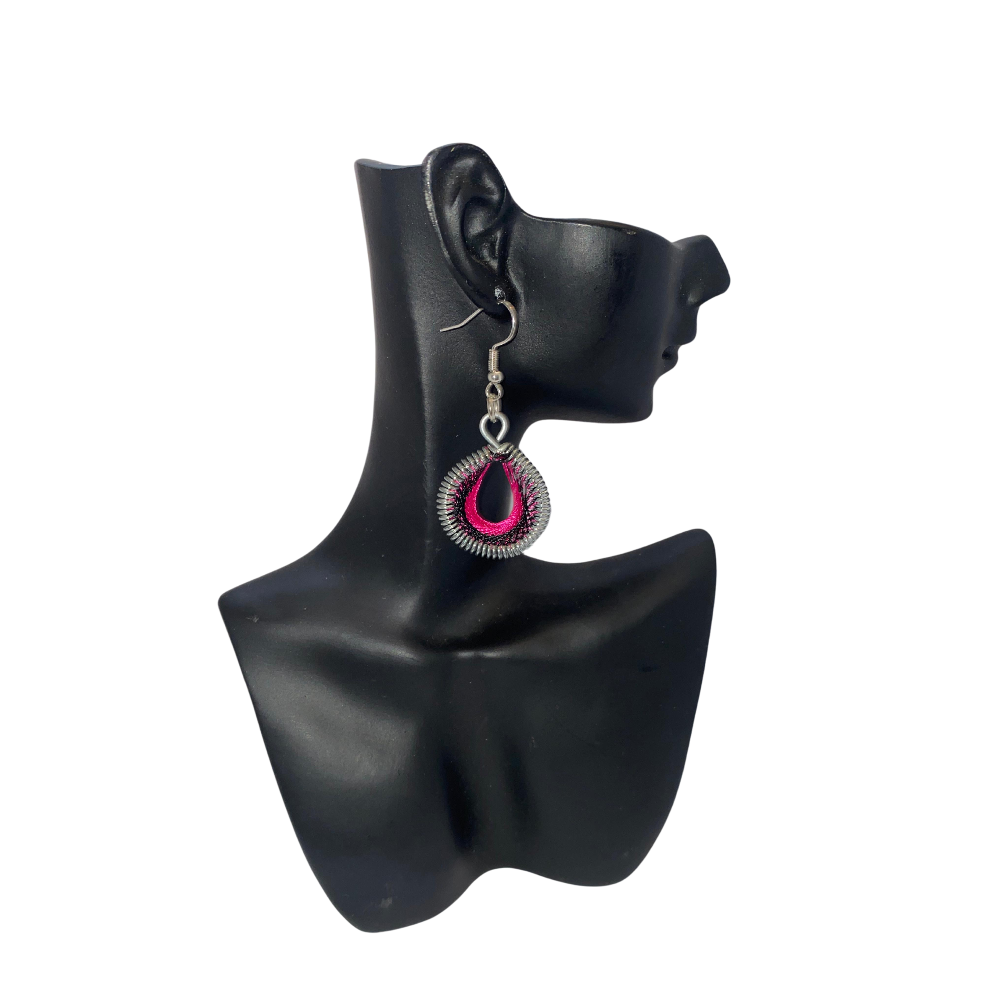 Small Woven African Cotton Earrings