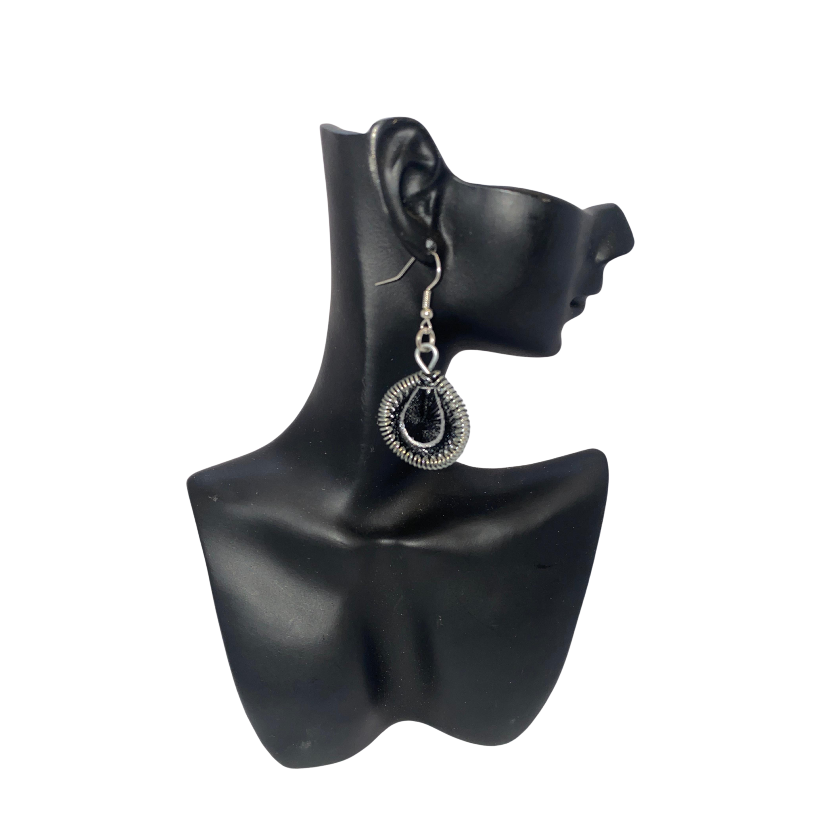 Small Woven African Cotton Earrings