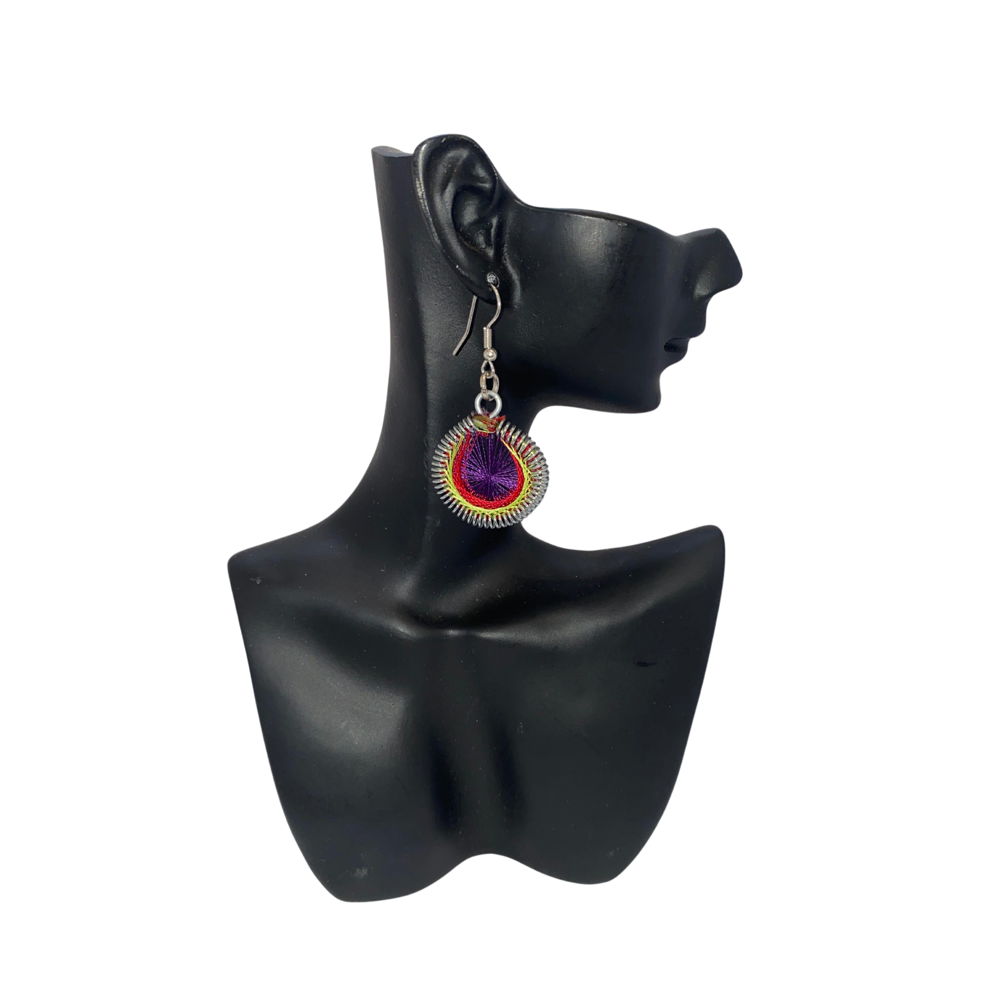 Small Woven African Cotton Earrings