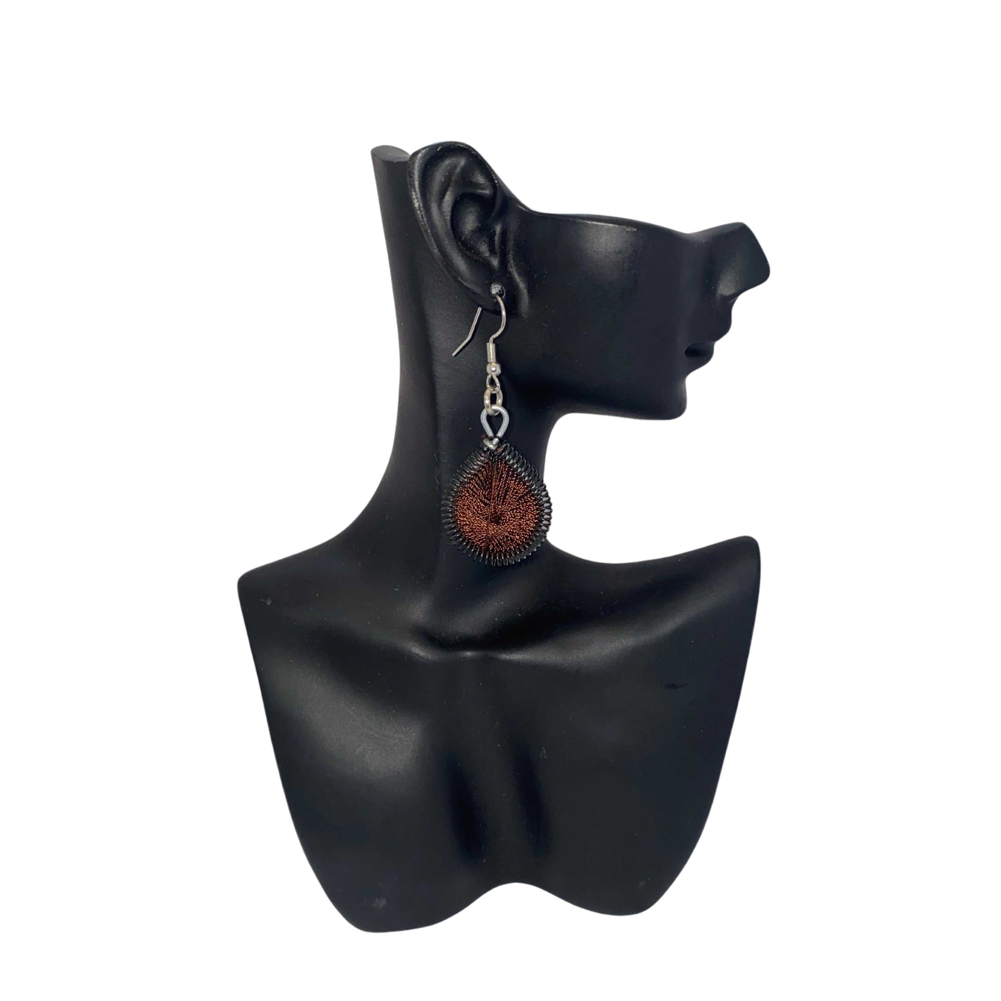 Small Woven African Cotton Earrings