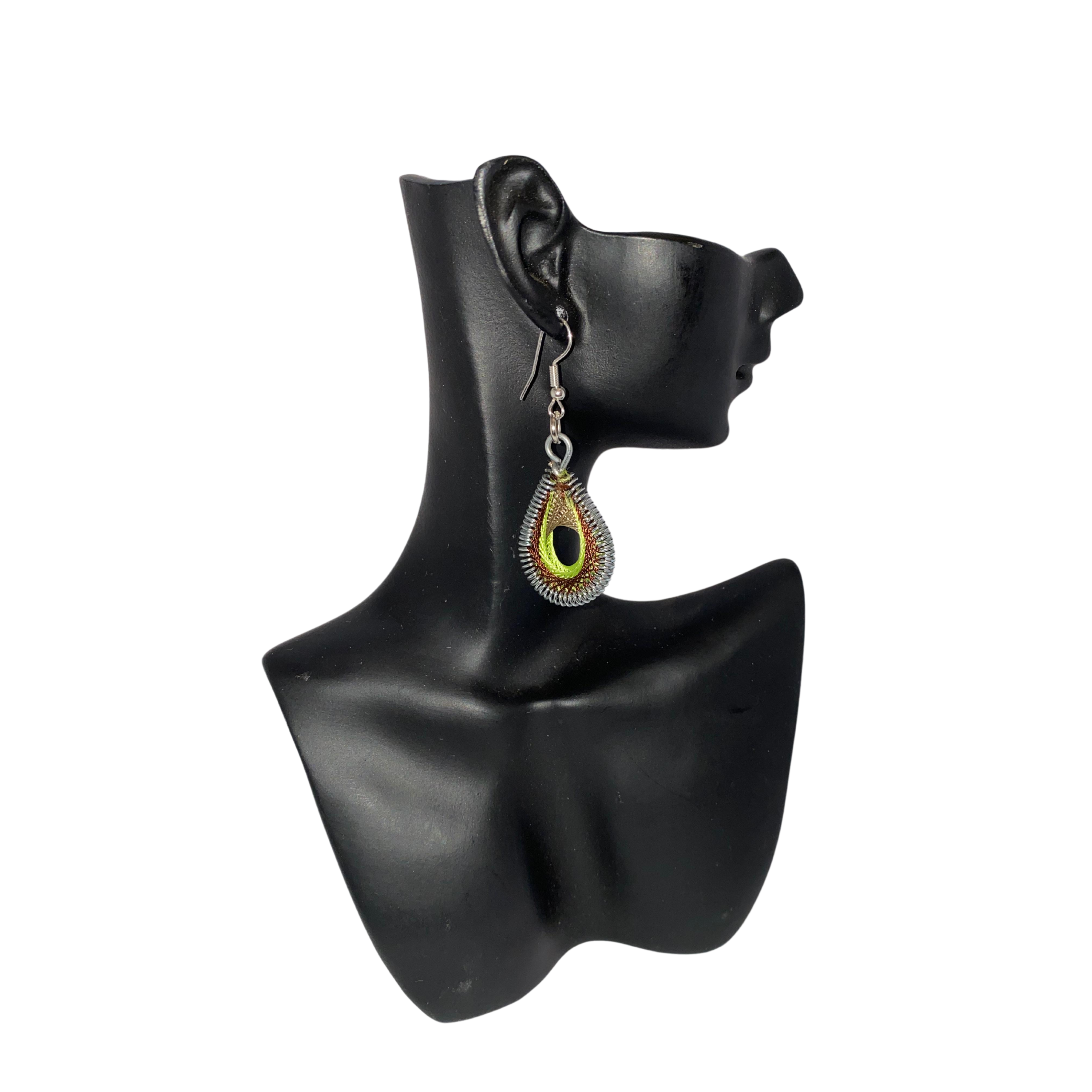 Small Woven African Cotton Earrings