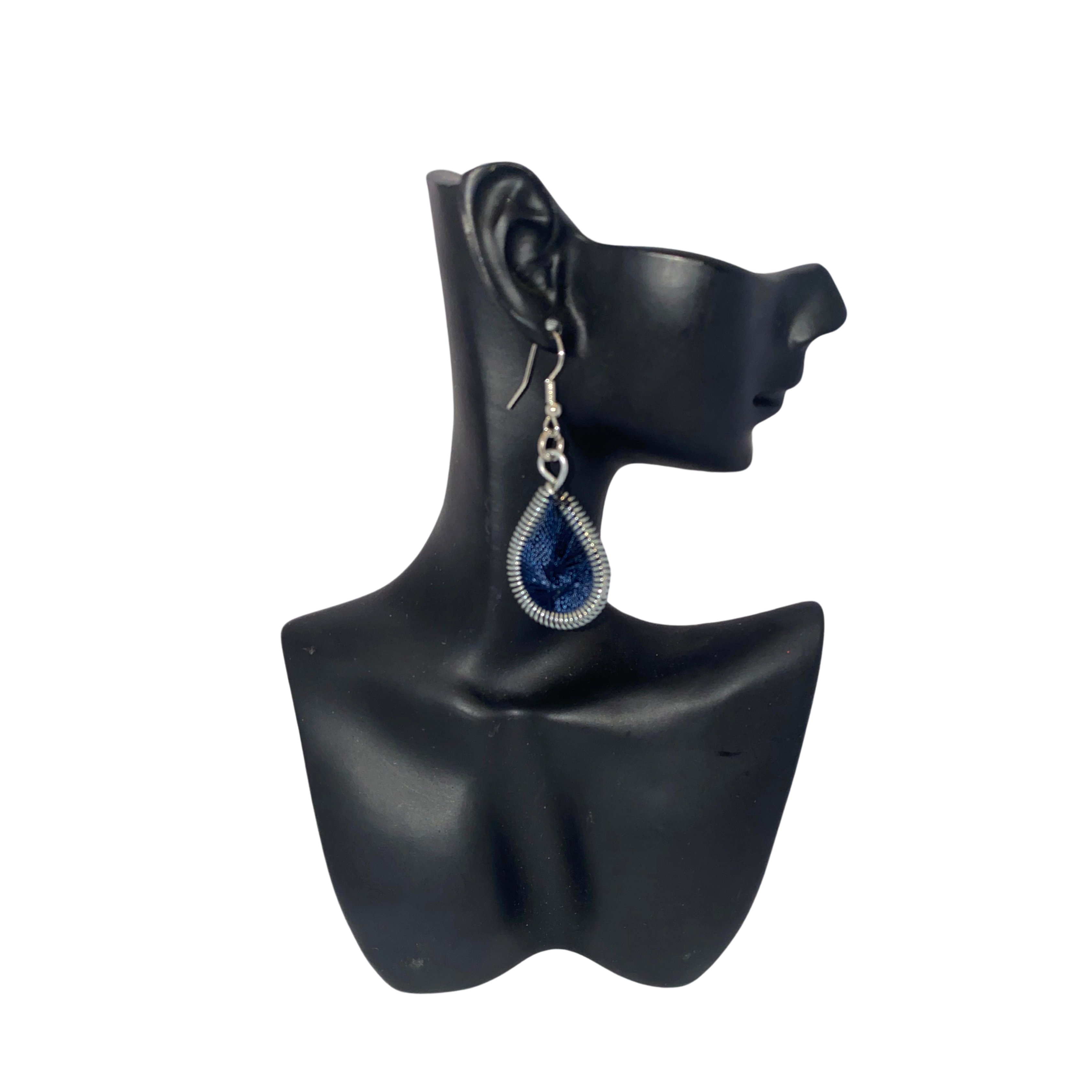 Small Woven African Cotton Earrings