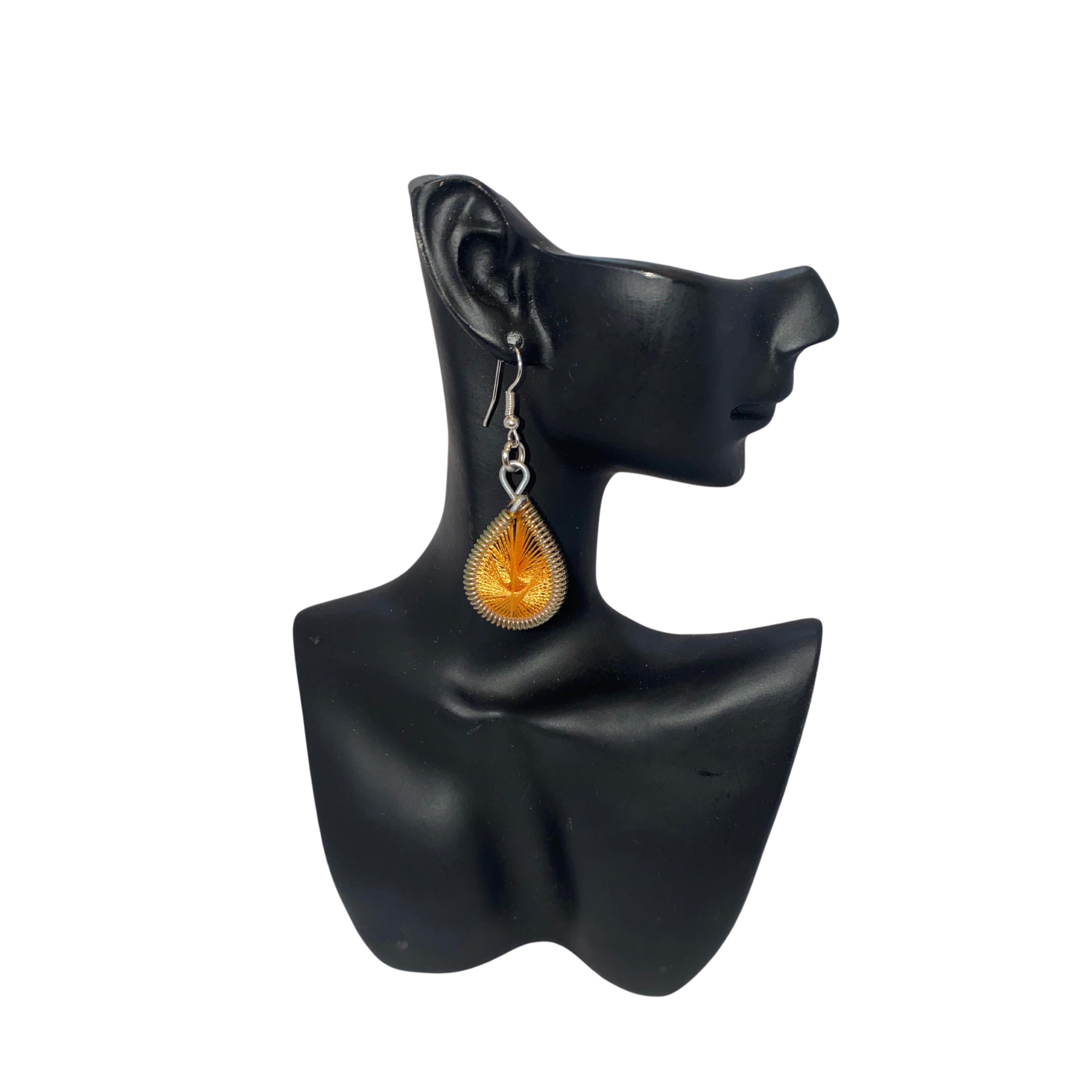 Small Woven African Cotton Earrings