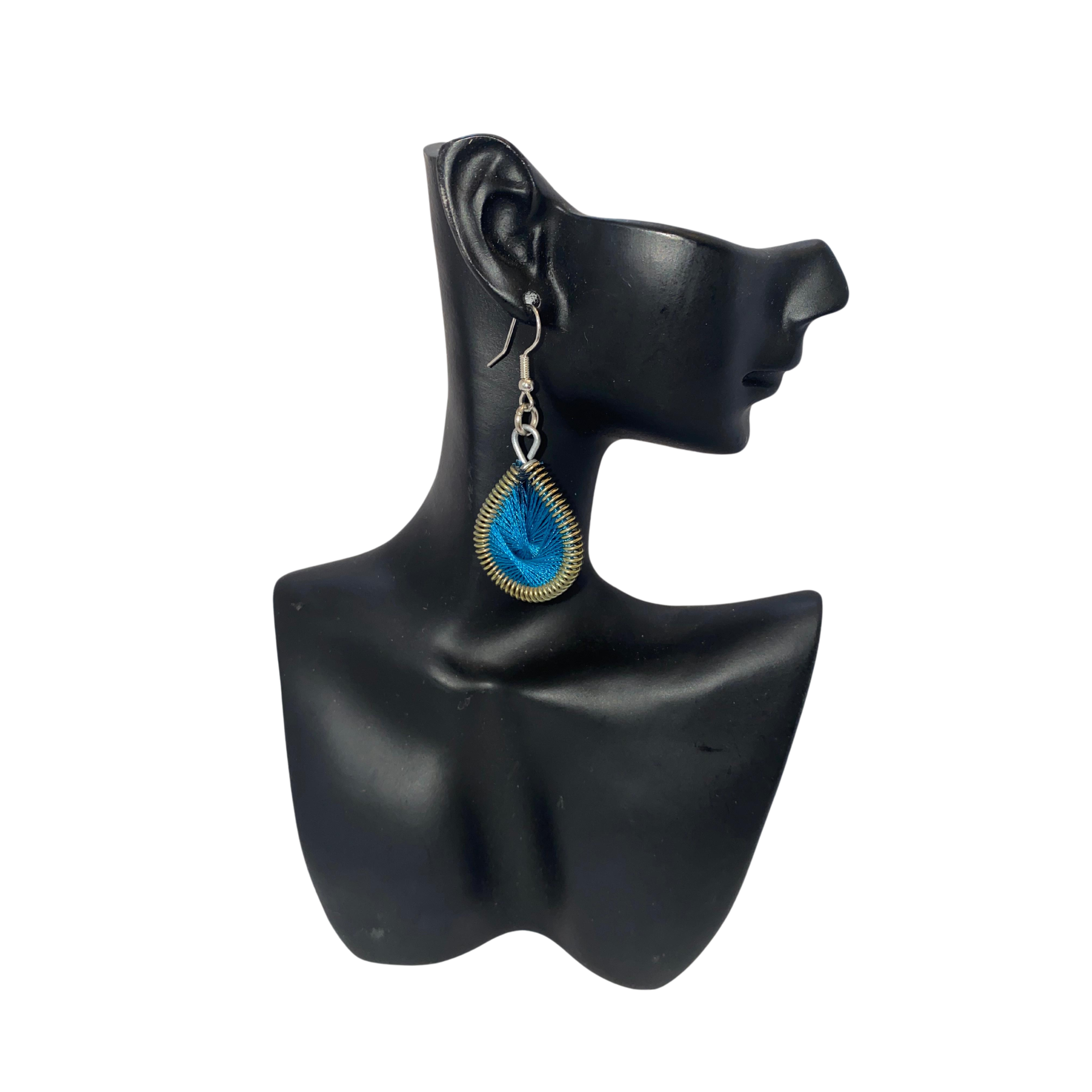 Small Woven African Cotton Earrings