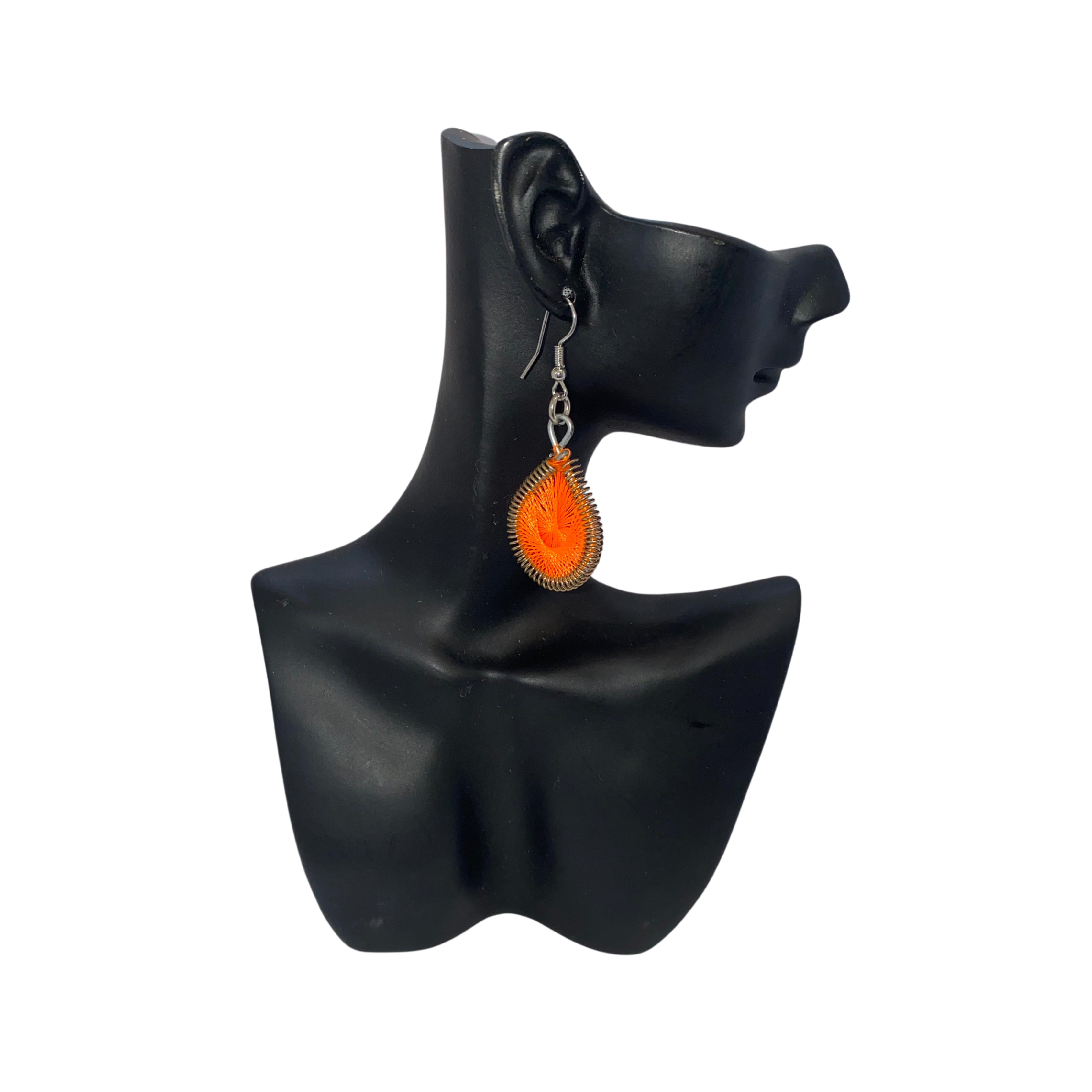Small Woven African Cotton Earrings