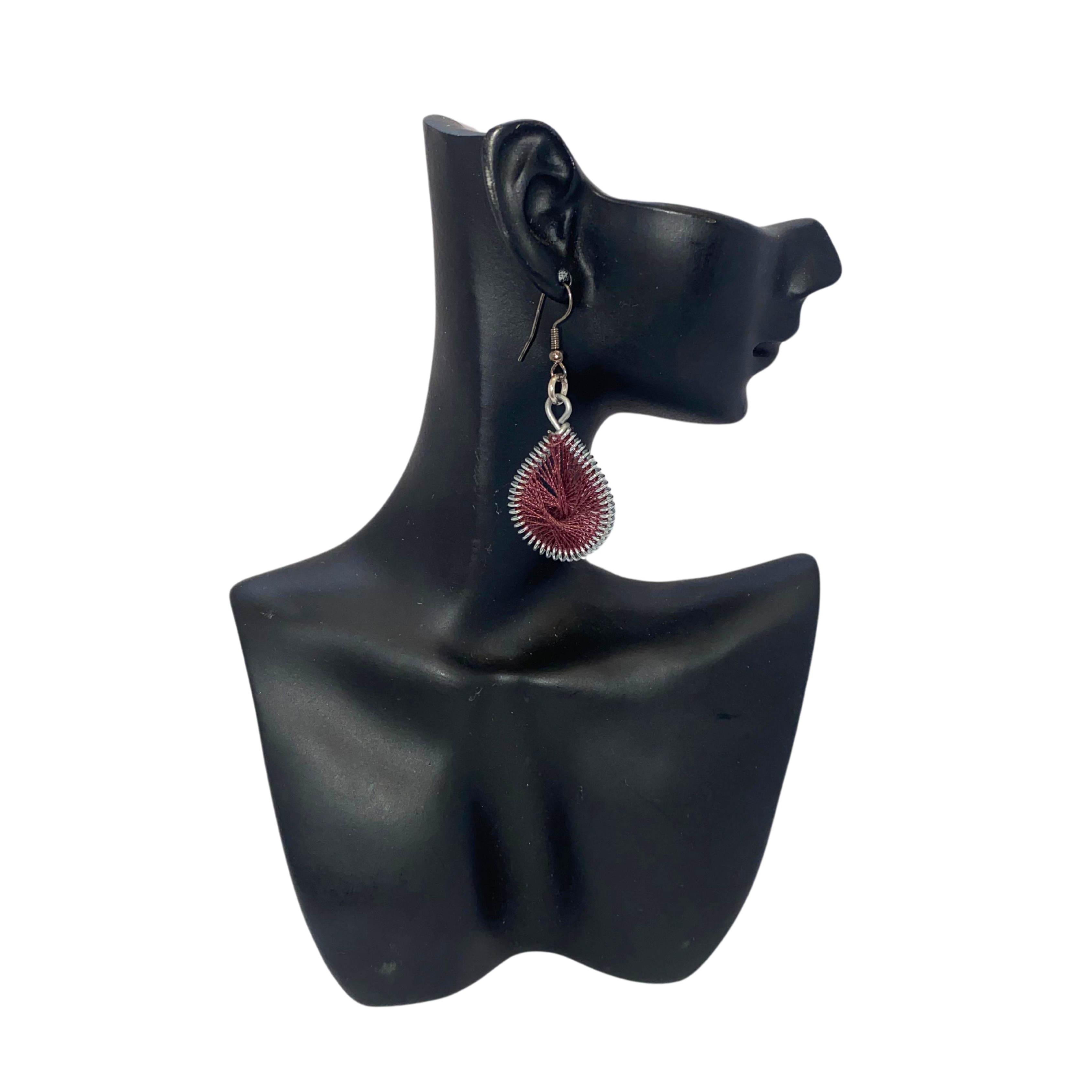 Small Woven African Cotton Earrings