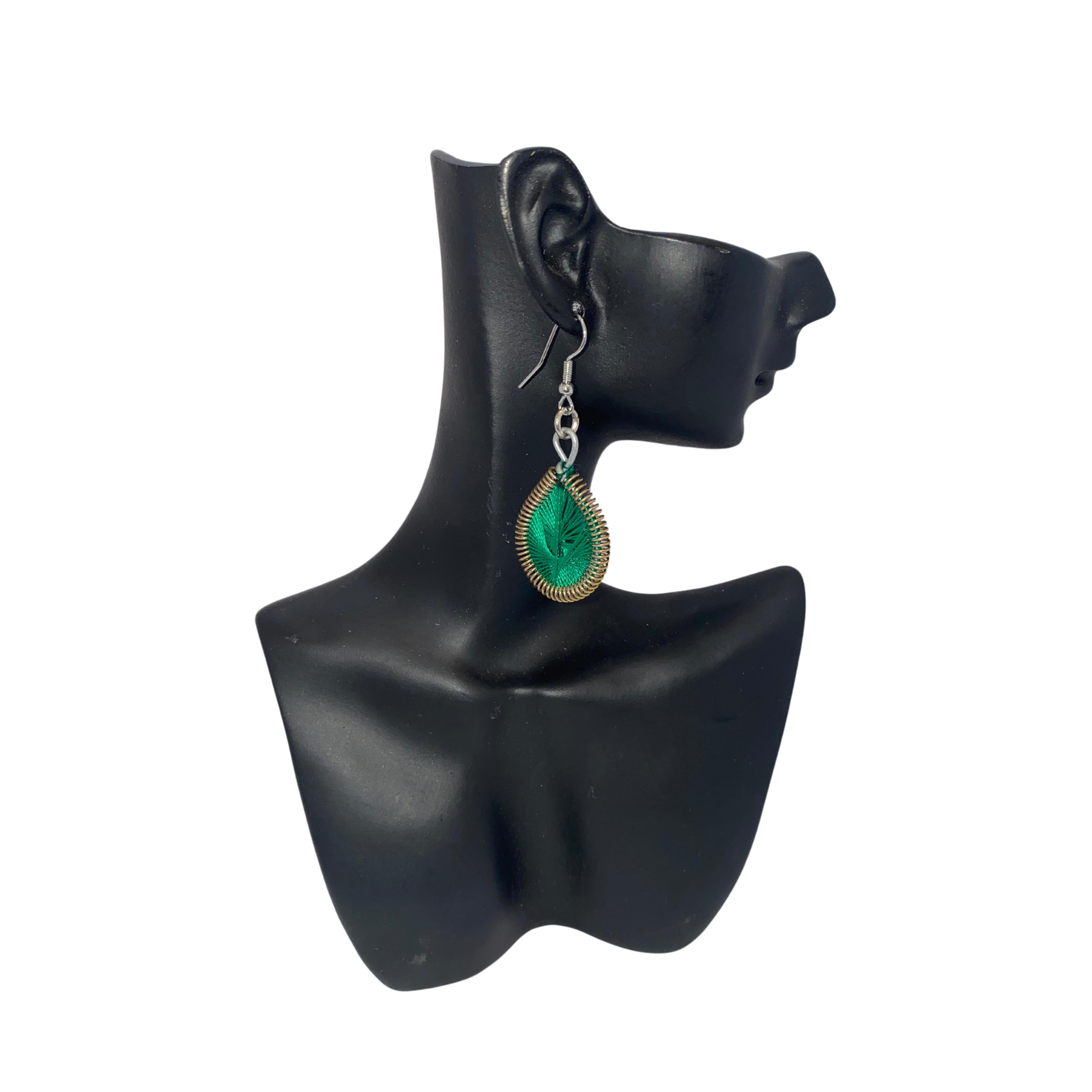 Small Woven African Cotton Earrings