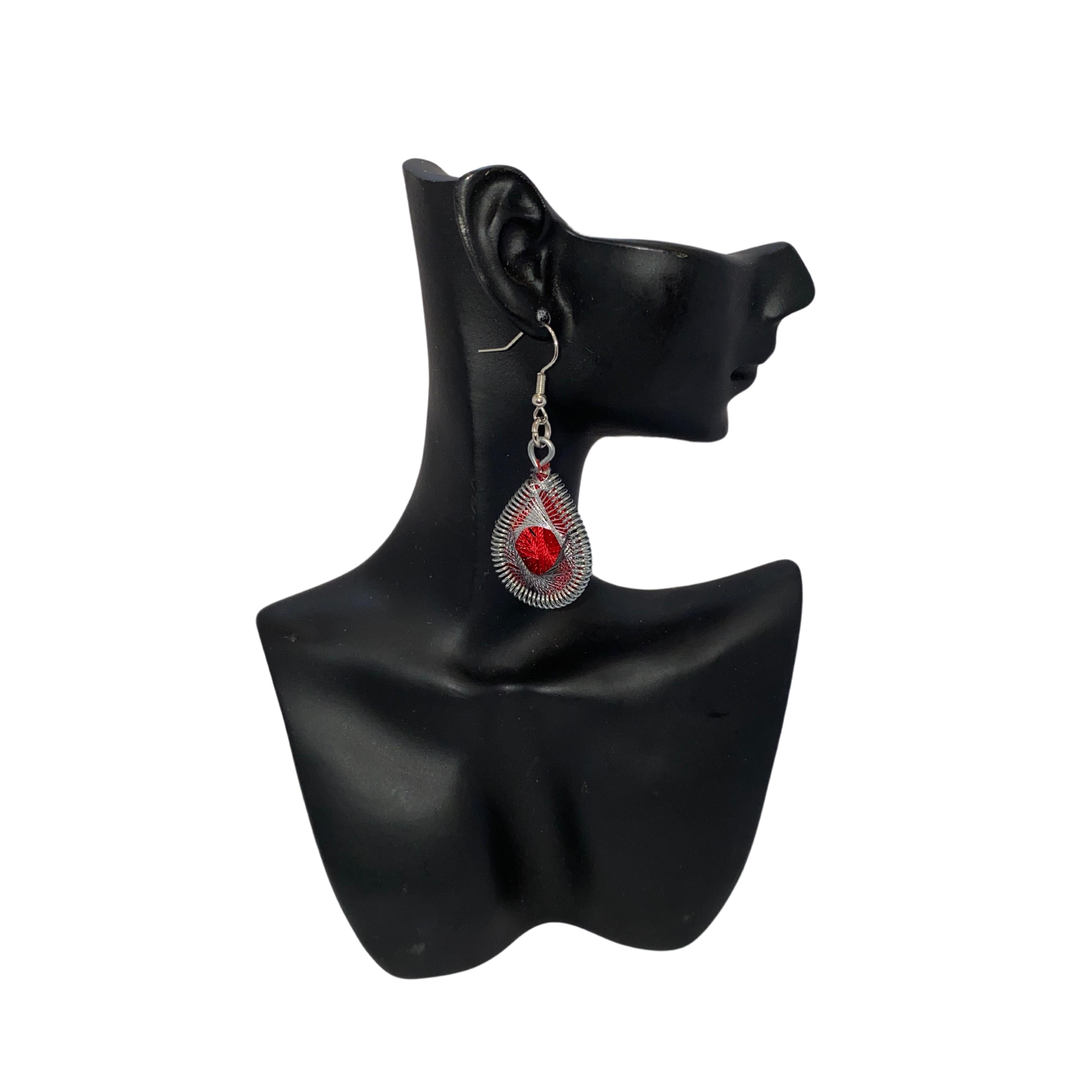 Small Woven African Cotton Earrings