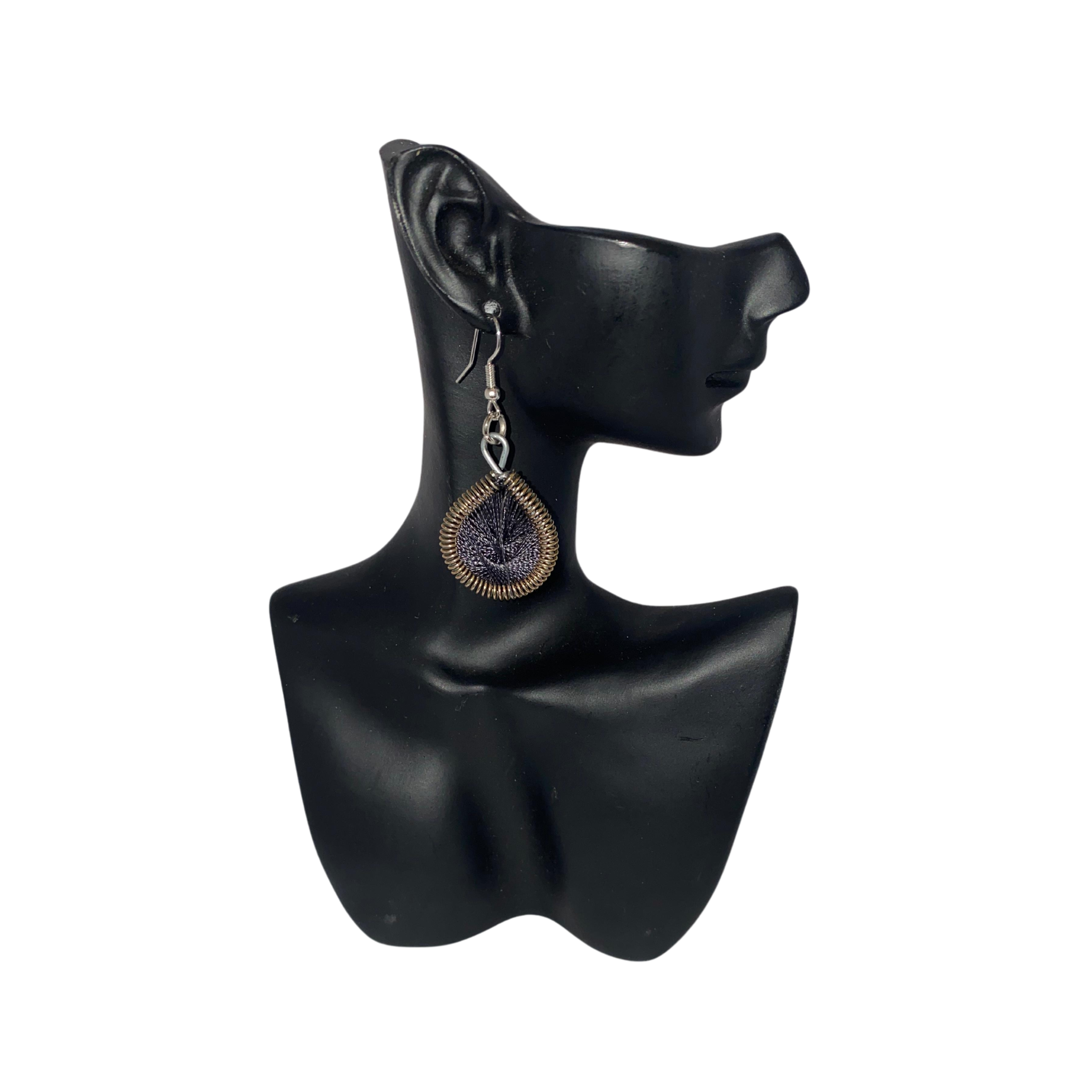 Small Woven African Cotton Earrings