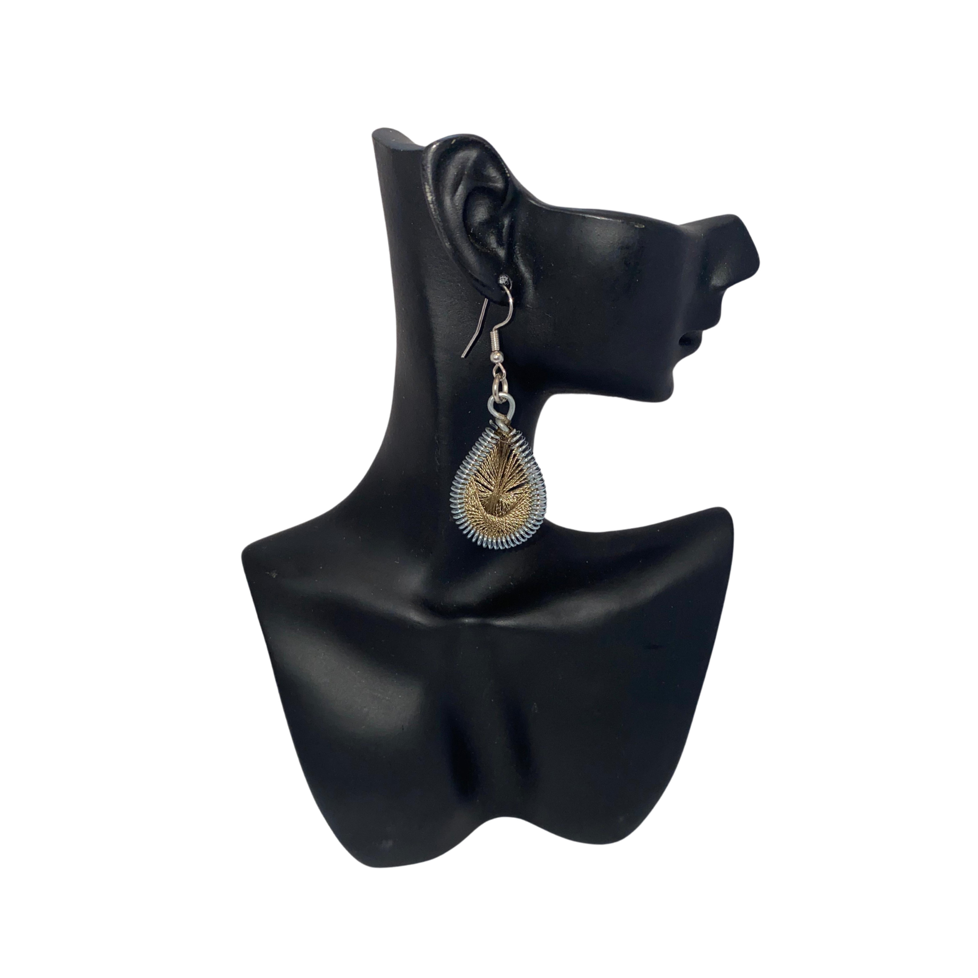Small Woven African Cotton Earrings